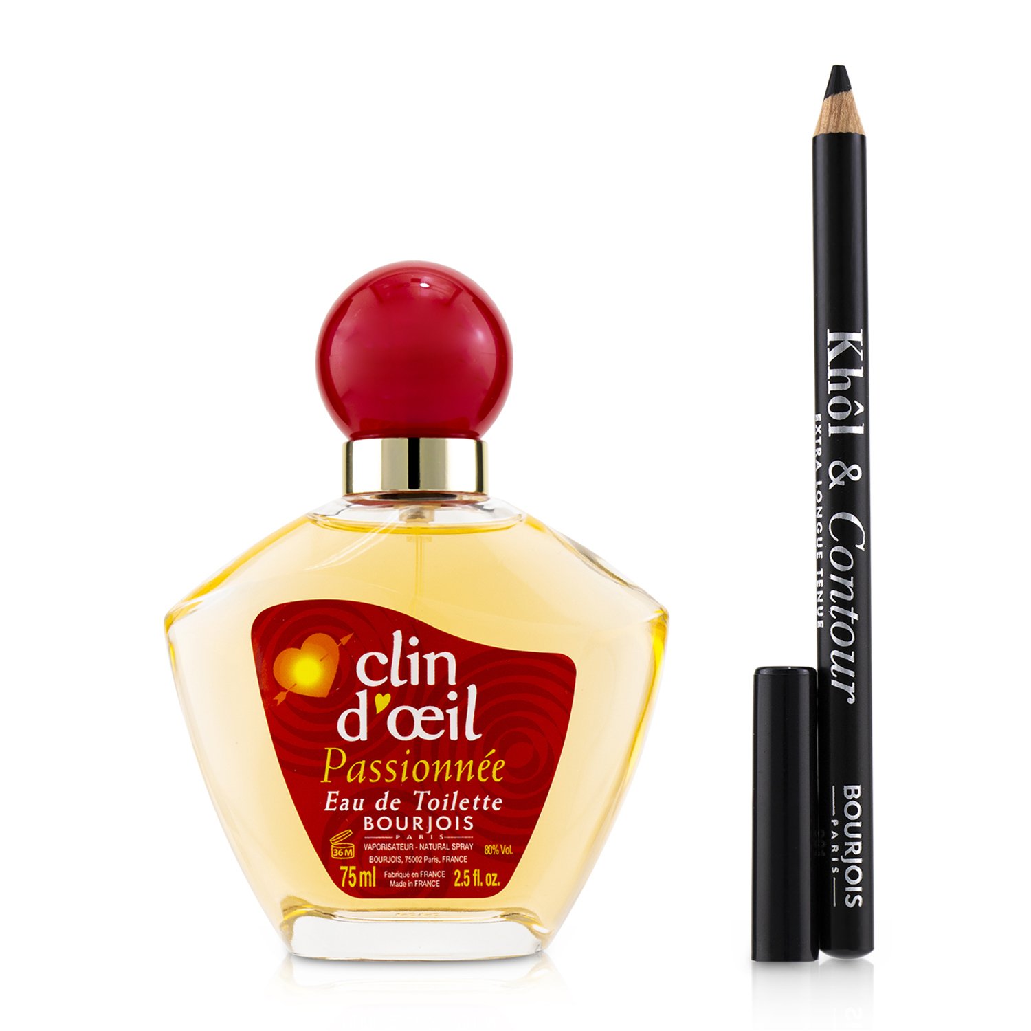 Bourjois Passionnee מארז: או דה טואלט ספריי 75 מ&quot;ל + Khol & Contour Eyeliner Pencil 2pcs+1Bag
