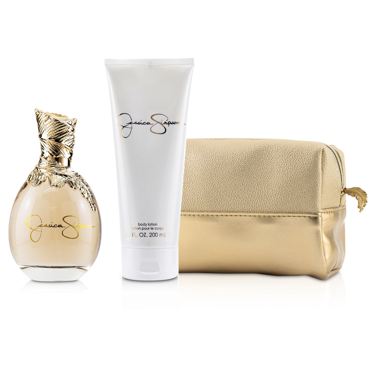 Jessica Simpson Signature Coffret: Eau De Parfum Spray 100ml/3.4oz + Loción Corporal 200ml/6.7oz + Bolsa Cosmética 2pcs+Bag