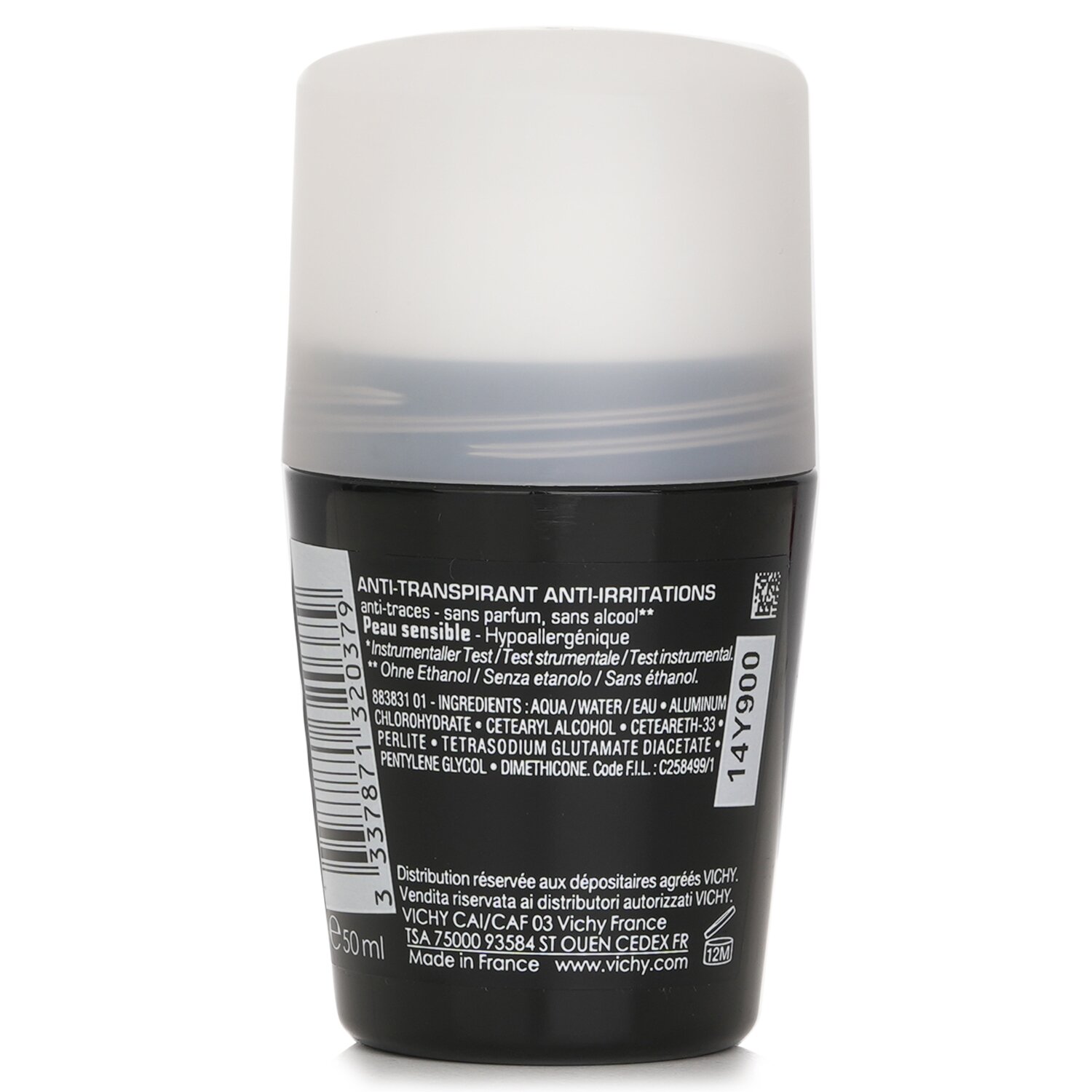 Vichy Homme 48H* Anti-Irritations & Anti Perspirant Roll-On (For Sensitive Skin) 50ml/1.69oz
