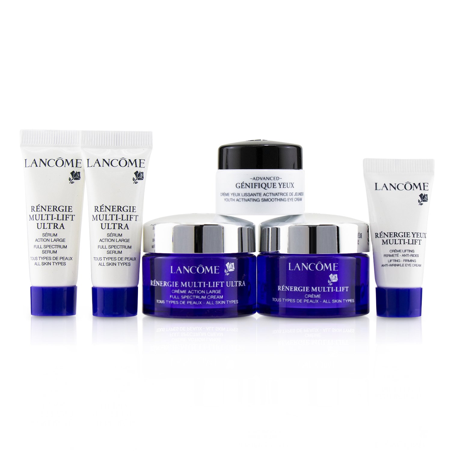 Lancome Renergie Travel Set: Redifining Lifting Cream + Full Spectrum Cream + Full Spectrum Serum + Firming Eye Cream + Genifique Eye Cream + Bag 6pcs+1bag