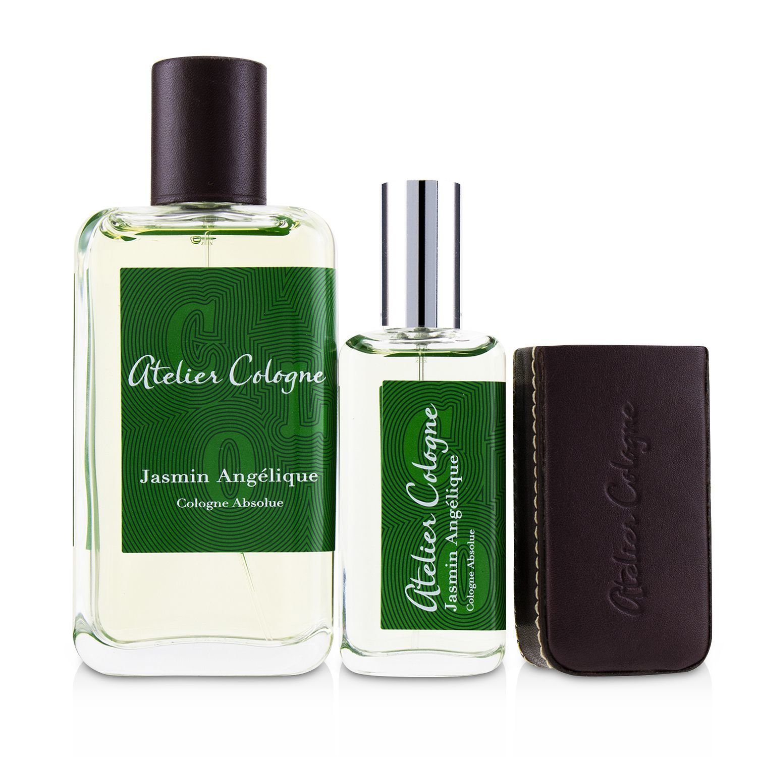 Atelier Cologne Jasmin Angelique Coffret: Cologne Absolue Spray 100ml/3.3oz + Cologne Absolue Refillable Spray 30ml/1oz + Leather Case 3pcs