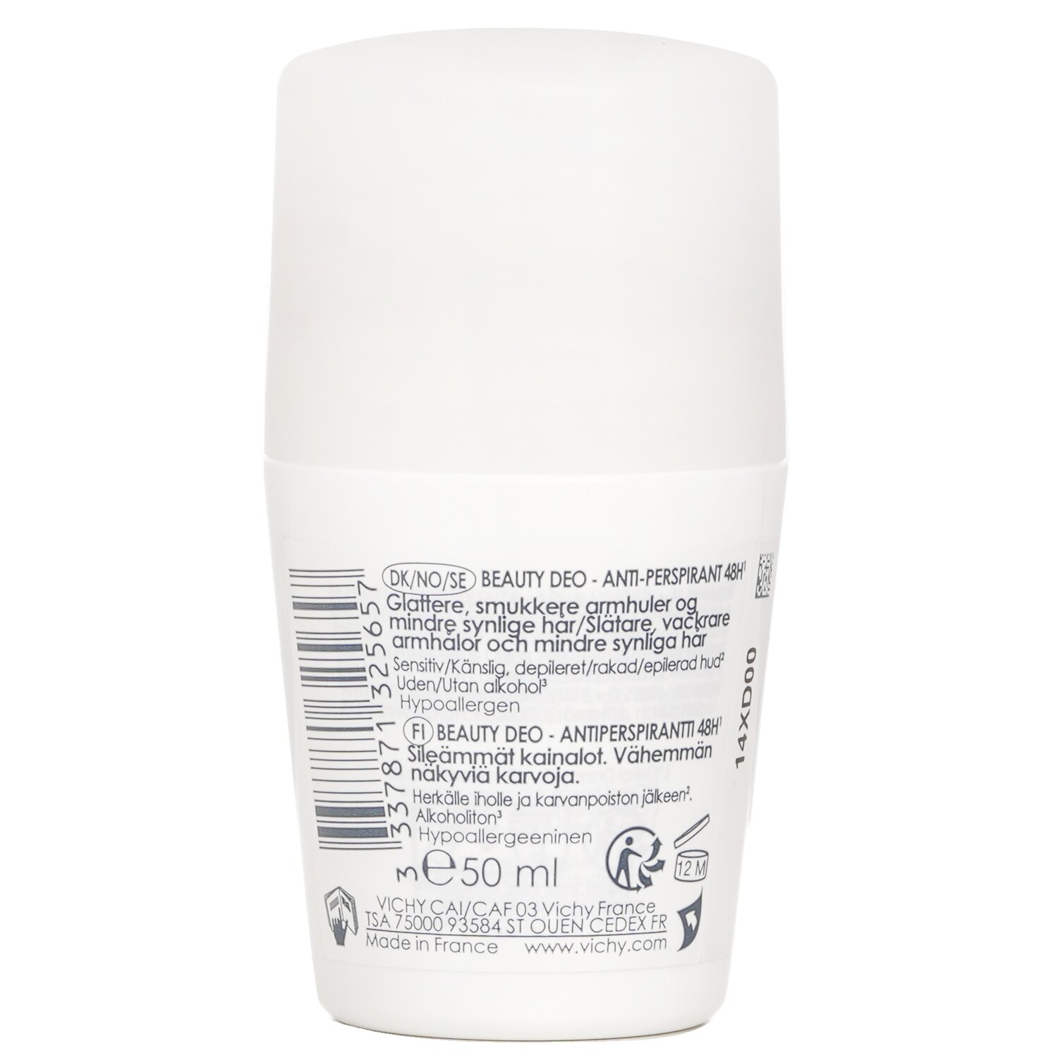 Vichy Beauty Deo Anti-Perspirant 48hr Roll-On (สำหรับผิวบอบบาง) 50ml/1.69oz