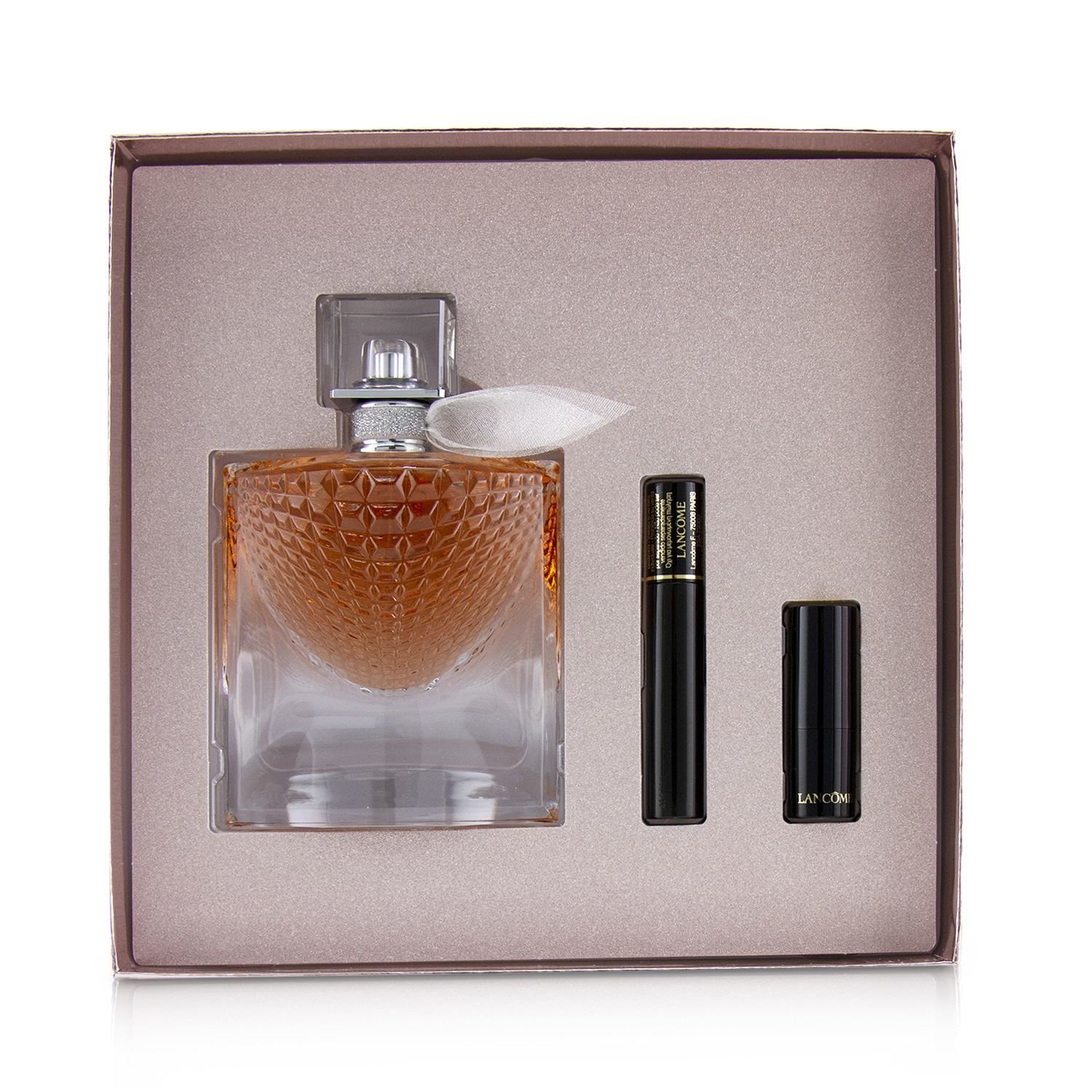 Lancome La Vie Est Belle L'Eclat Coffret: L'Eau De Parfum Spray 50ml + Hypnose Custom Wear Volume Mascara #01 Noir Hypnotic + L' Absolu Rouge Hydrating Shaping Lipcolor #378 Rose Lancome (Matte) 3pcs
