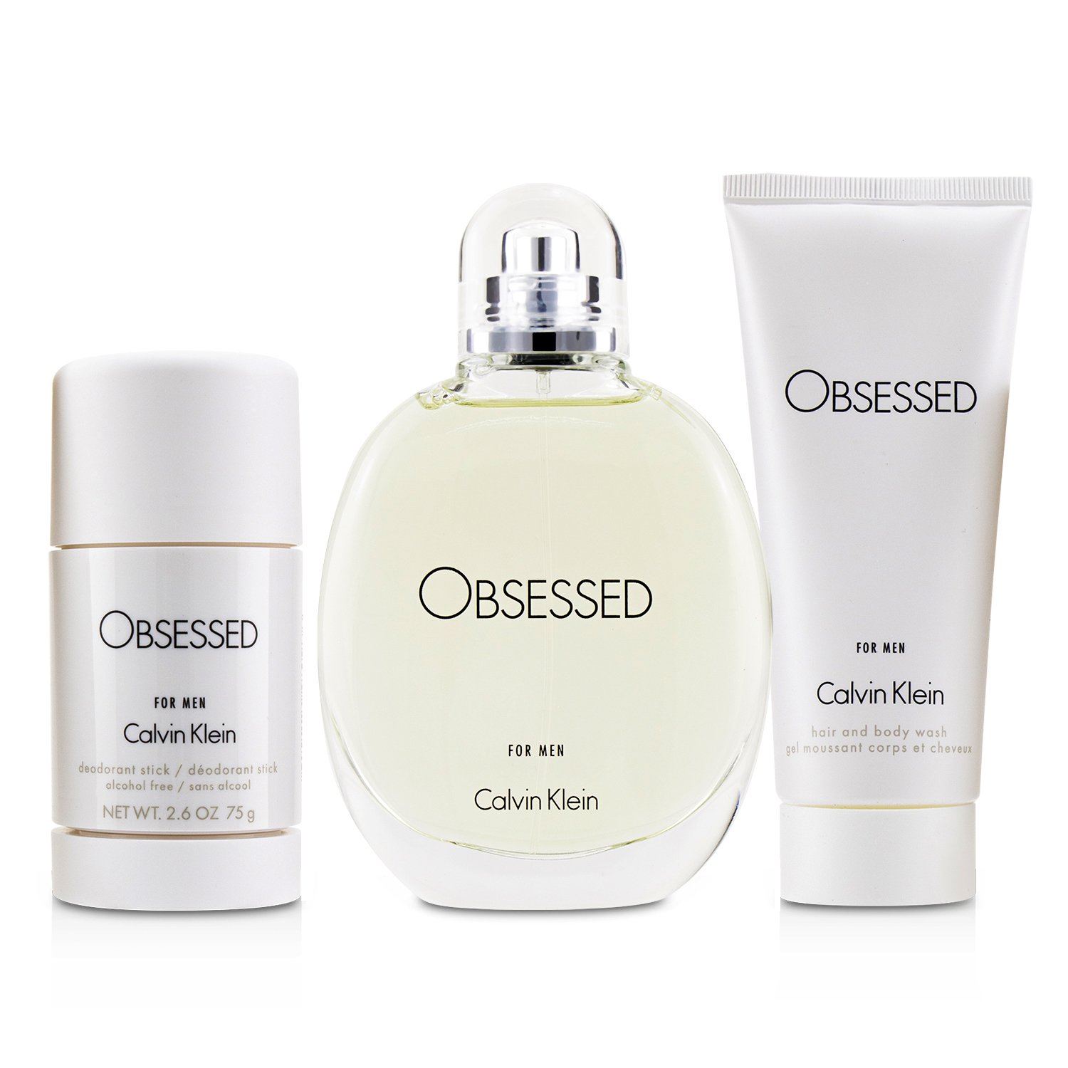 Calvin Klein Obsessed מארז: או דה טואלט ספריי 125ml/4oz + תרחיץ לגוף ולשיער 100 מ&quot;ל + דאודורנט סטיק 75ml/2.6oz 3pcs