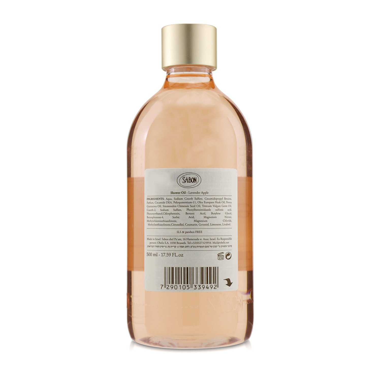 Sabon Shower Oil - Lavender Apple (Plastic Bottle) 500ml/17.59oz