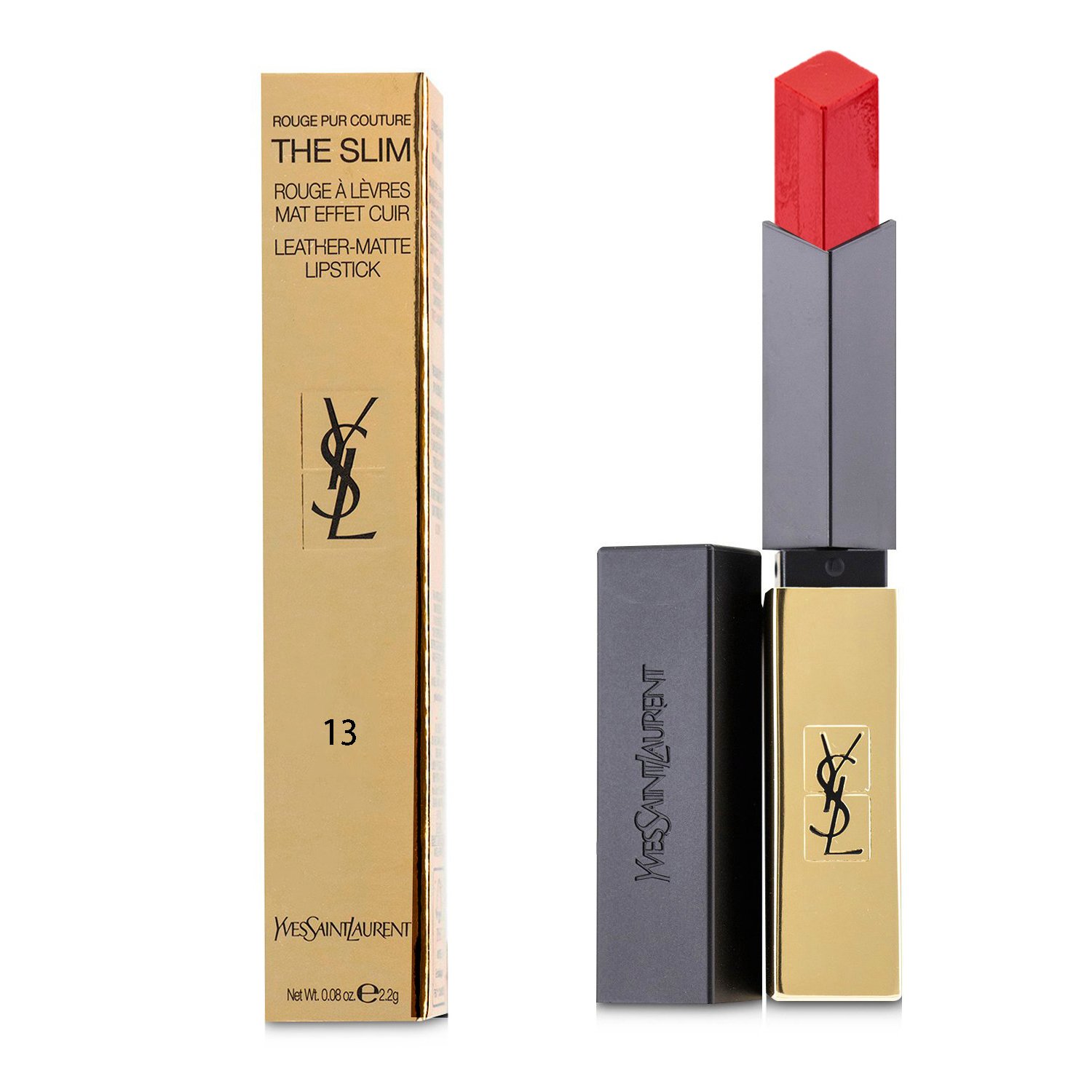 Yves Saint Laurent Rouge Pur Couture The Slim Leather Pintalabios Mate 2.2g/0.08oz