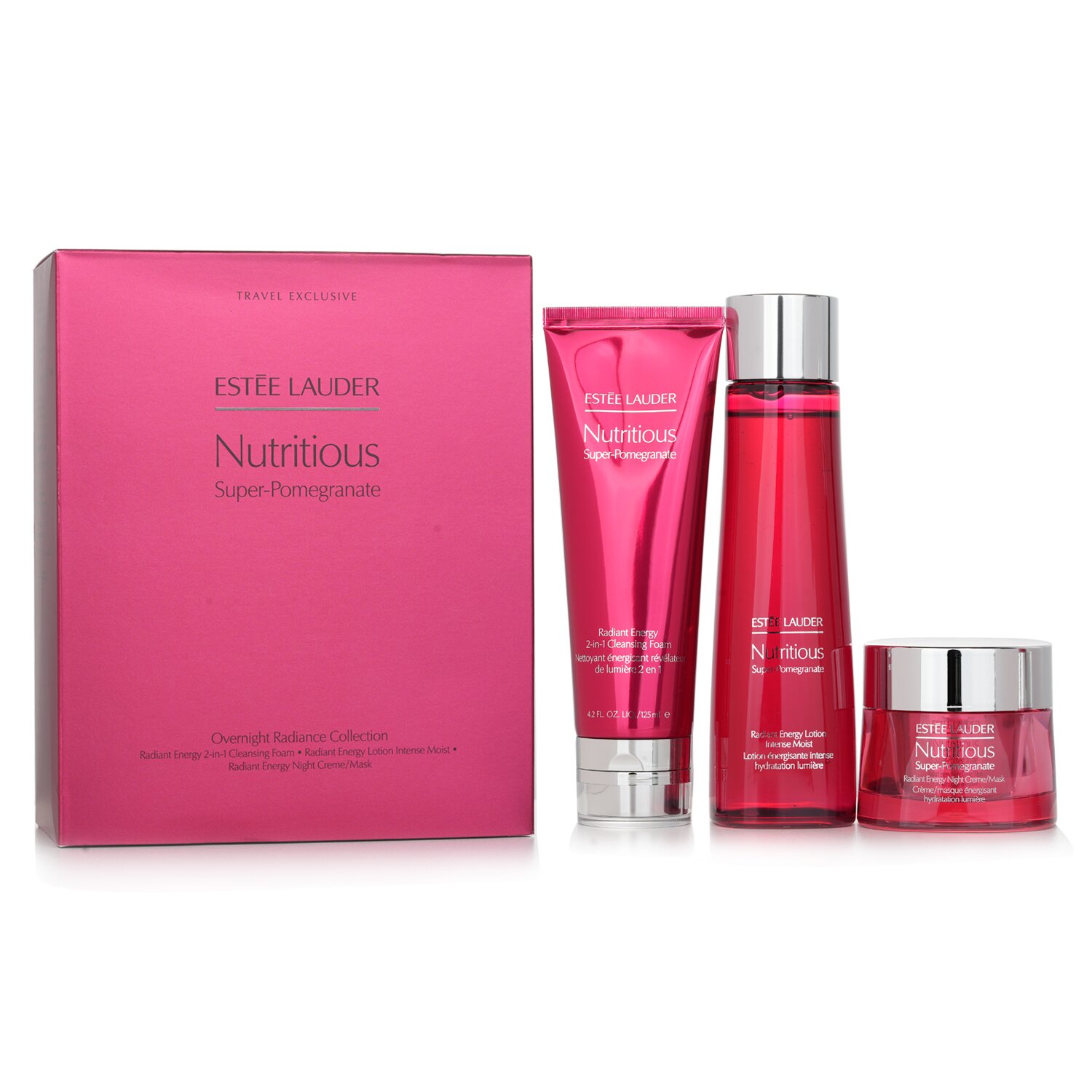 雅诗兰黛 Estee Lauder 雅诗兰黛鲜活亮采红石榴夜间亮肤组合：洁面泡沫 125ml+红石榴水 200ml+晚霜 50ml 3pcs