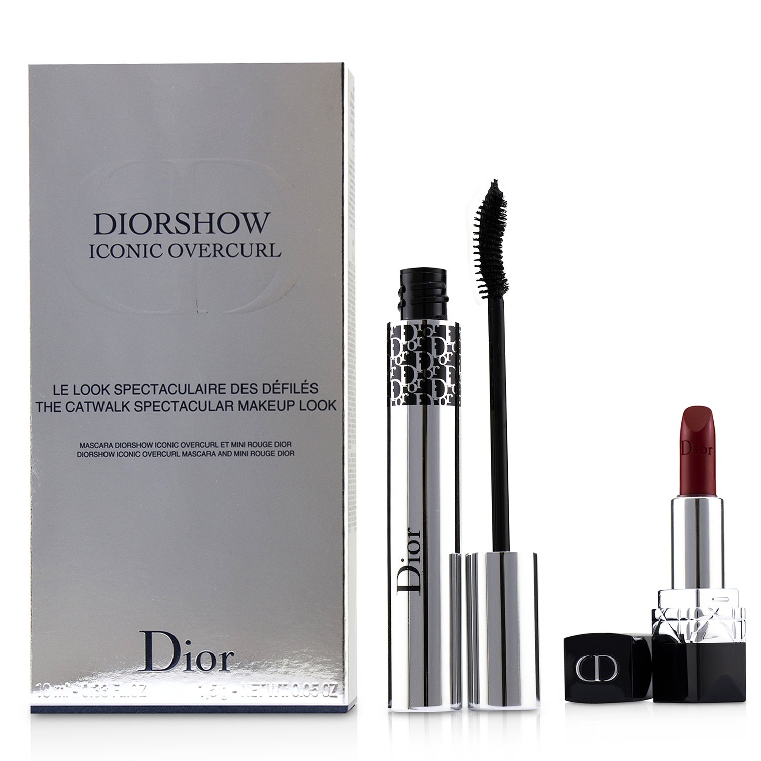 Christian Dior Diorshow Iconic Overcurl The Catwalk Spectacular Makeup Look Set (1x Mascara, 1x Mini Lipstick) 2pcs