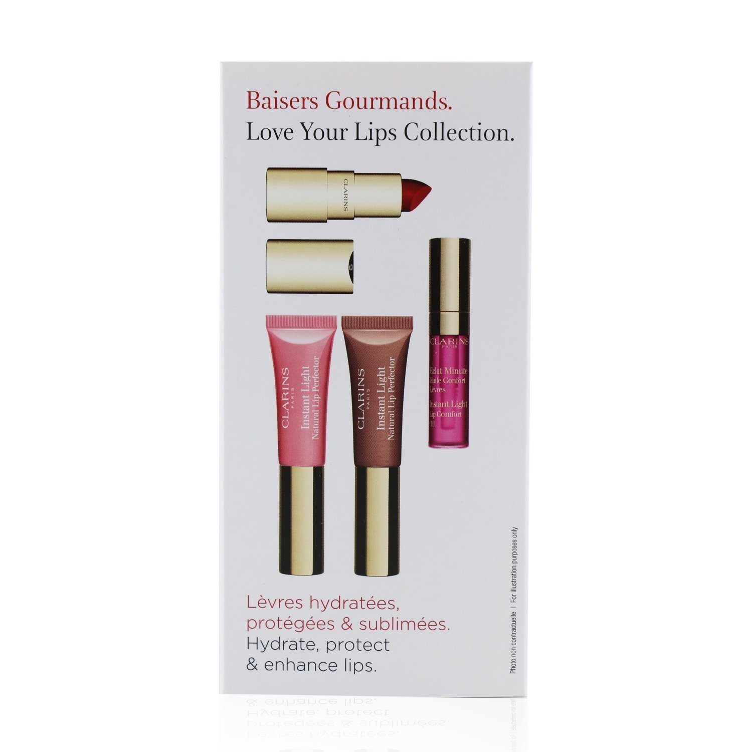 Clarins 克蘭詩 (嬌韻詩) 唇妝組合 (2x 瞬效豐盈唇蜜, 1x 唇膏, 1x Lip 護唇油) 4pcs