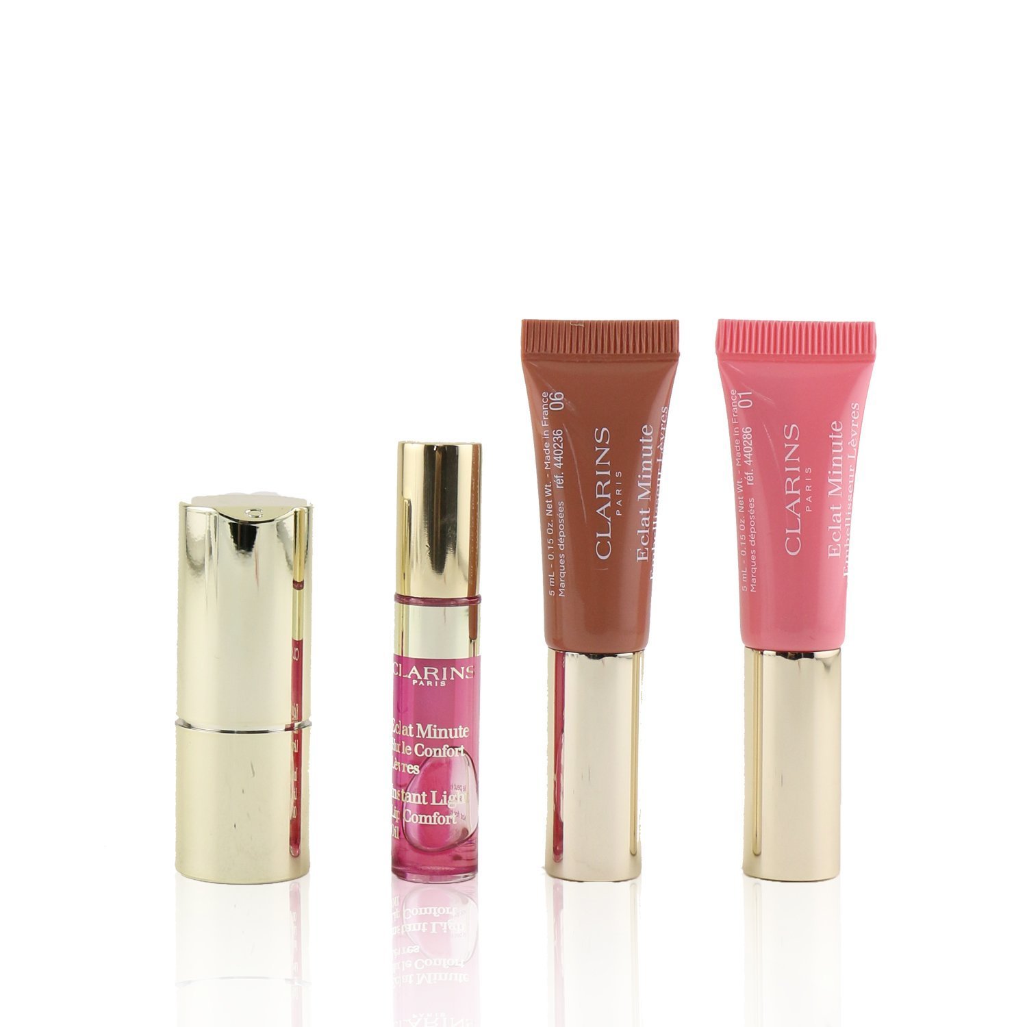 Clarins 克蘭詩 (嬌韻詩) 唇妝組合 (2x 瞬效豐盈唇蜜, 1x 唇膏, 1x Lip 護唇油) 4pcs