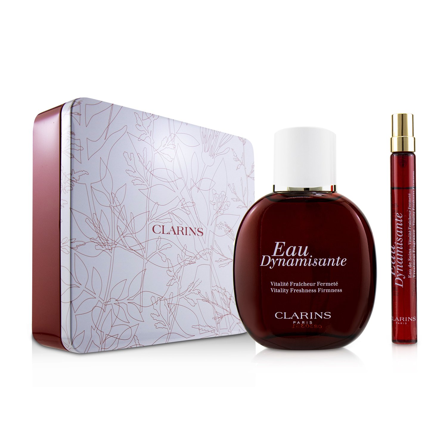 Clarins Eau Dynamisante Coffret: Fragrance Spray 100ml/3.3oz + Refillable Spray 10ml/0.3oz + Metal Box 2pcs+1box