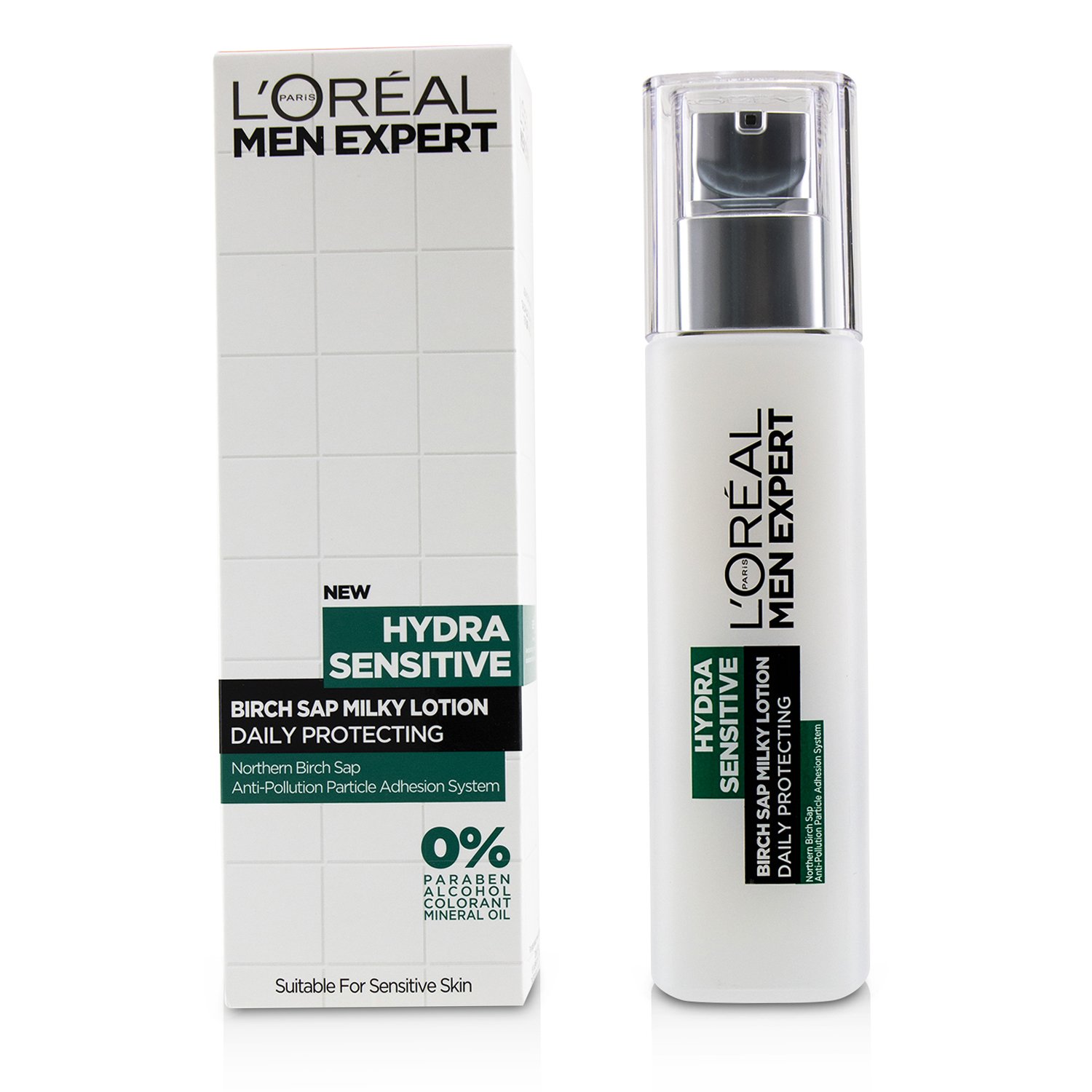 L'Oreal Men Expert Hydra Sensitive Birch Sap Milky Lotion Daily Protecting (For Sensitive Skin) 110ml/3.72oz