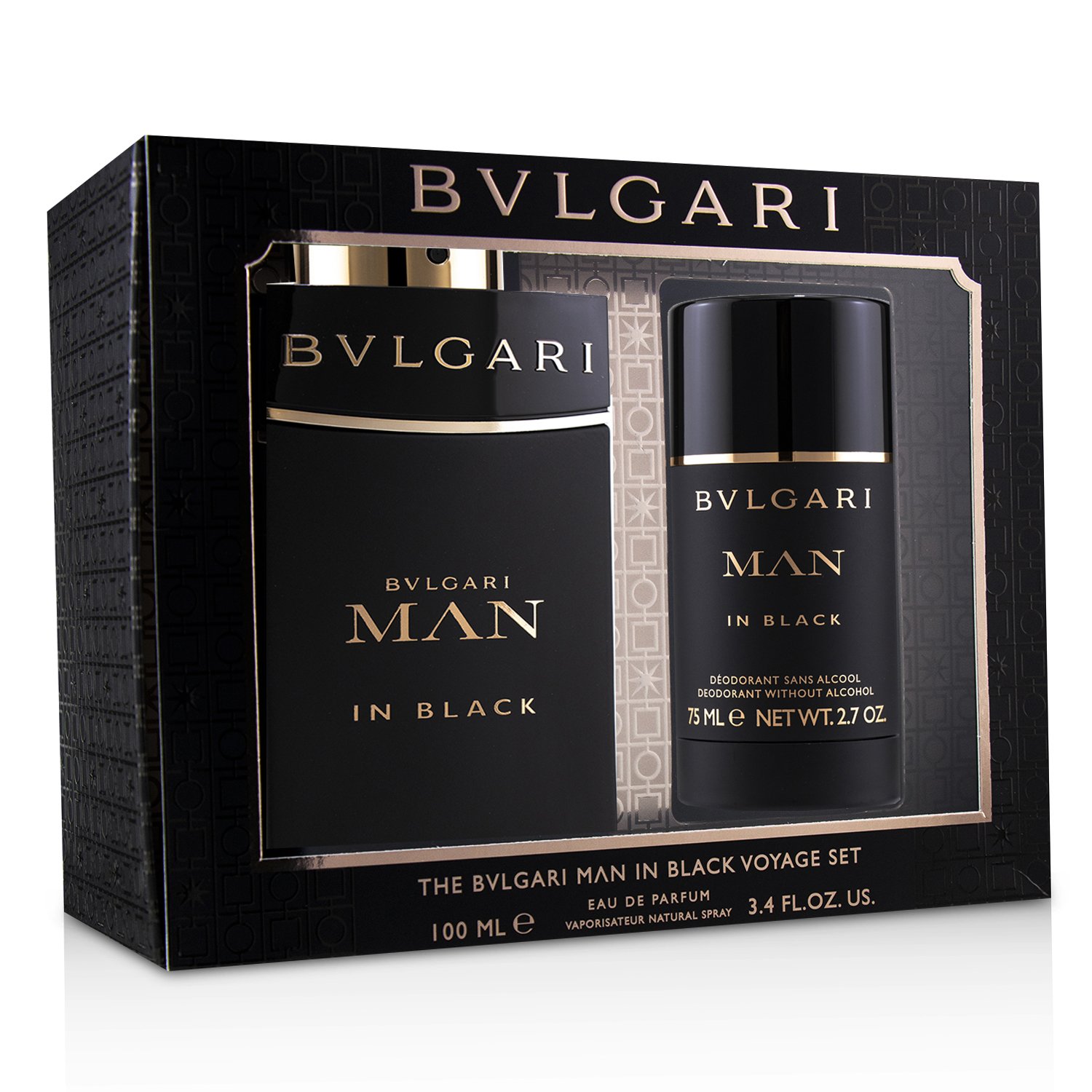 Bvlgari In Black Coffret: Eau De Parfum Spray 100ml/3.4oz + Deodorant Stick 75ml/2.7oz 2pcs