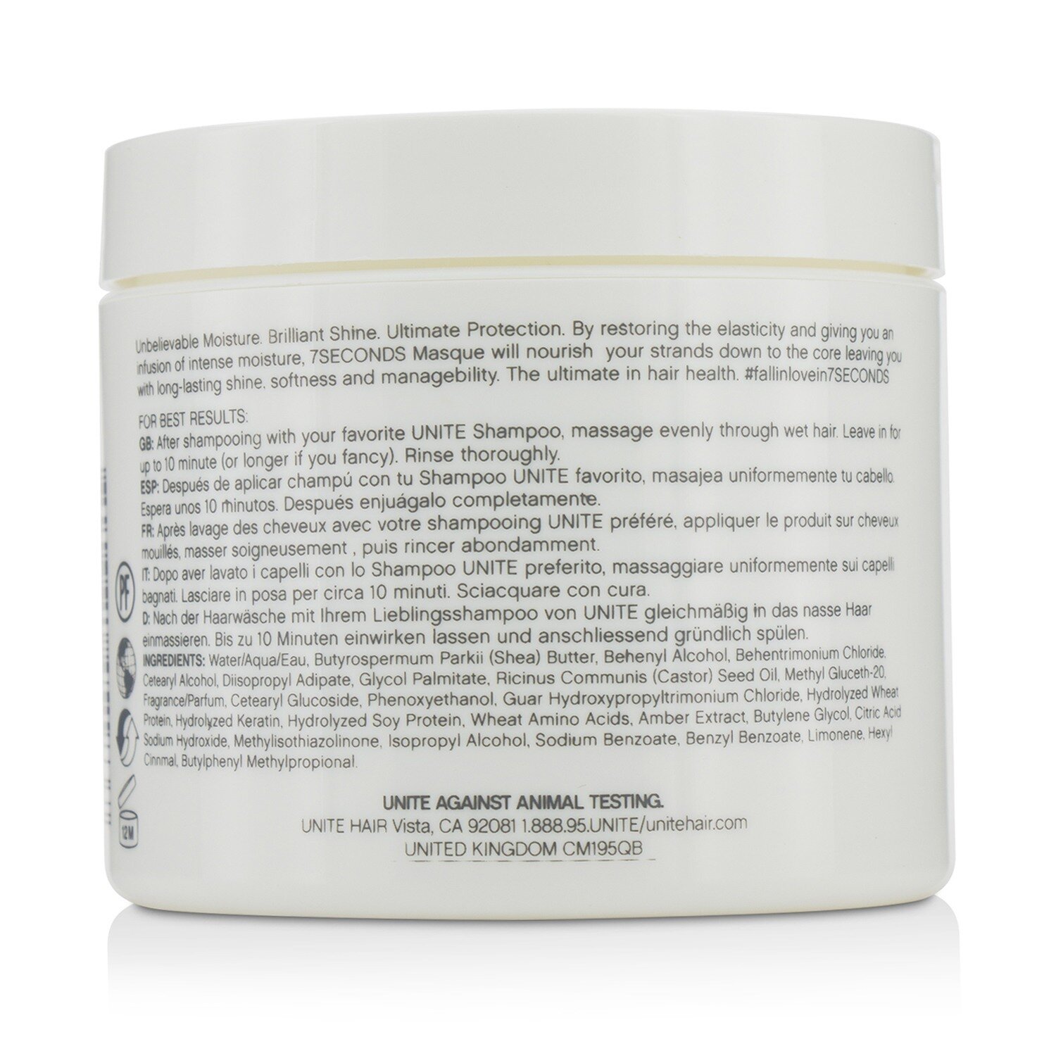 Unite 7Seconds Masque (Moisture Shine Protect) 113g/4oz