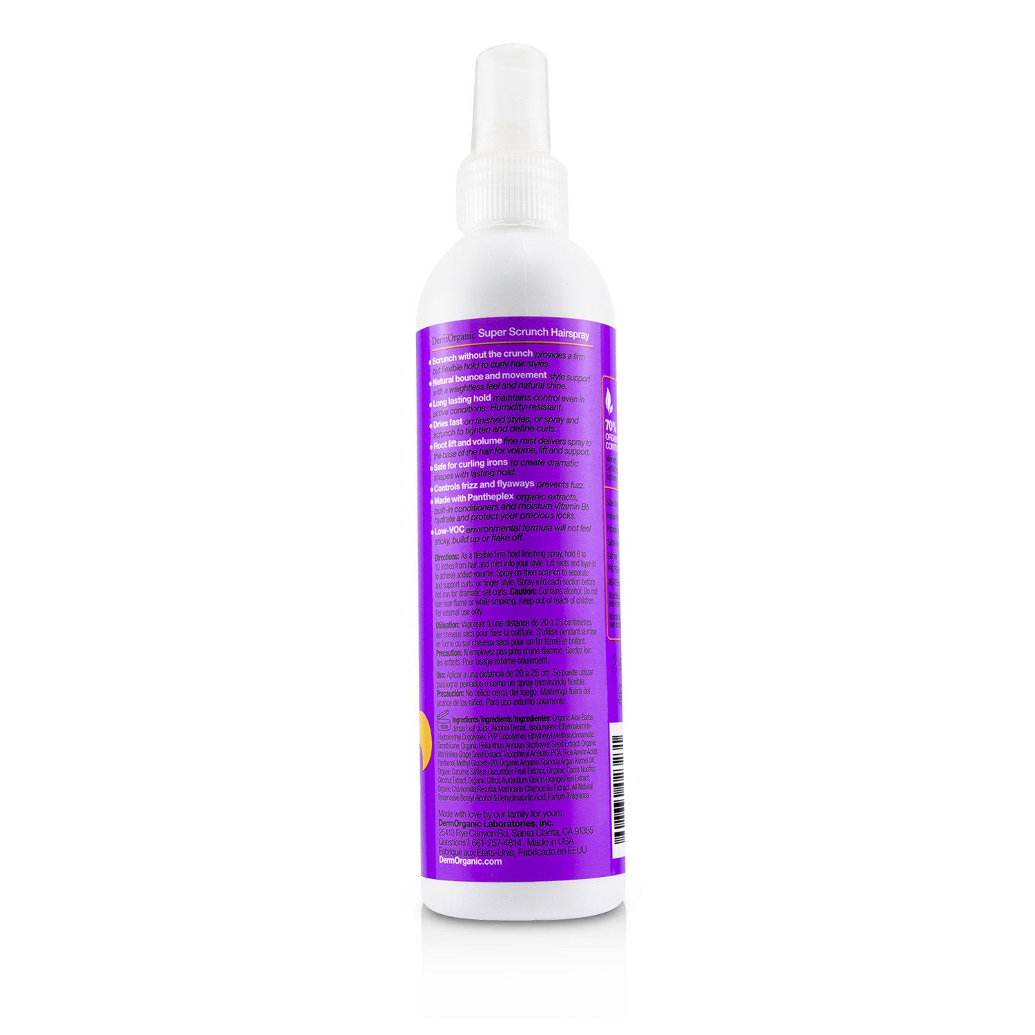 DermOrganic Curls Super Scrunch Hairspray 250ml/8.5oz