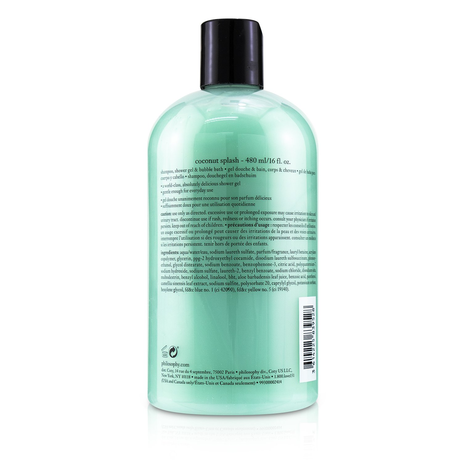Philosophy Coconut Splash Shampoo, Shower Gel & Bubble Bath 480ml/16oz