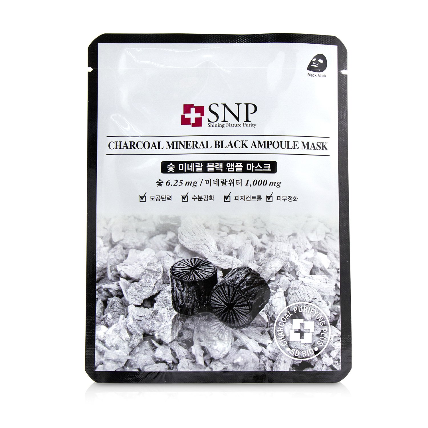 SNP Charcoal Mineral Black Ampoule Mask 10x25ml/0.84oz