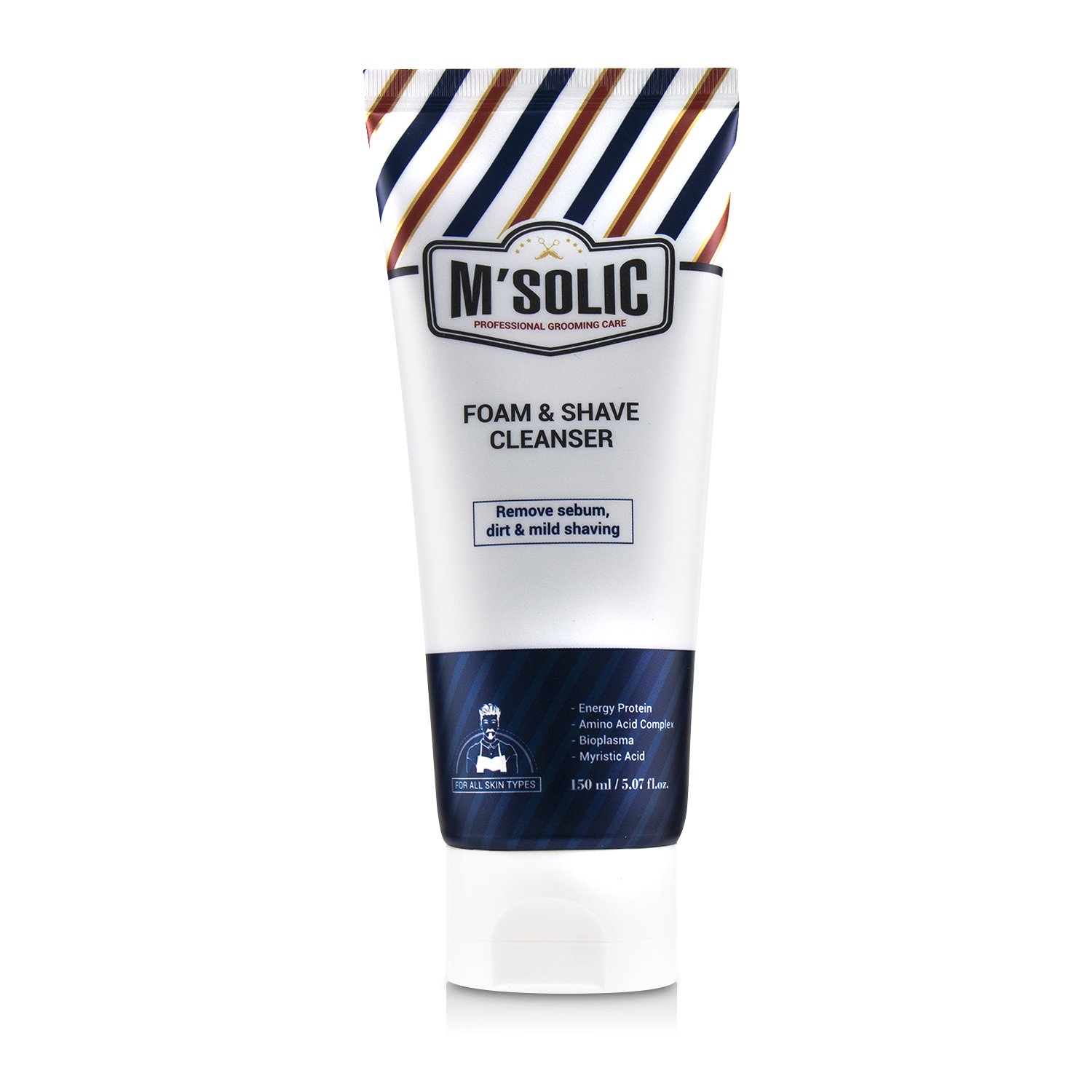 SNP M'Solic Foam & Shave Cleanser - Remove Sebum, Dirt & Mild Shaving 150ml/5.07oz