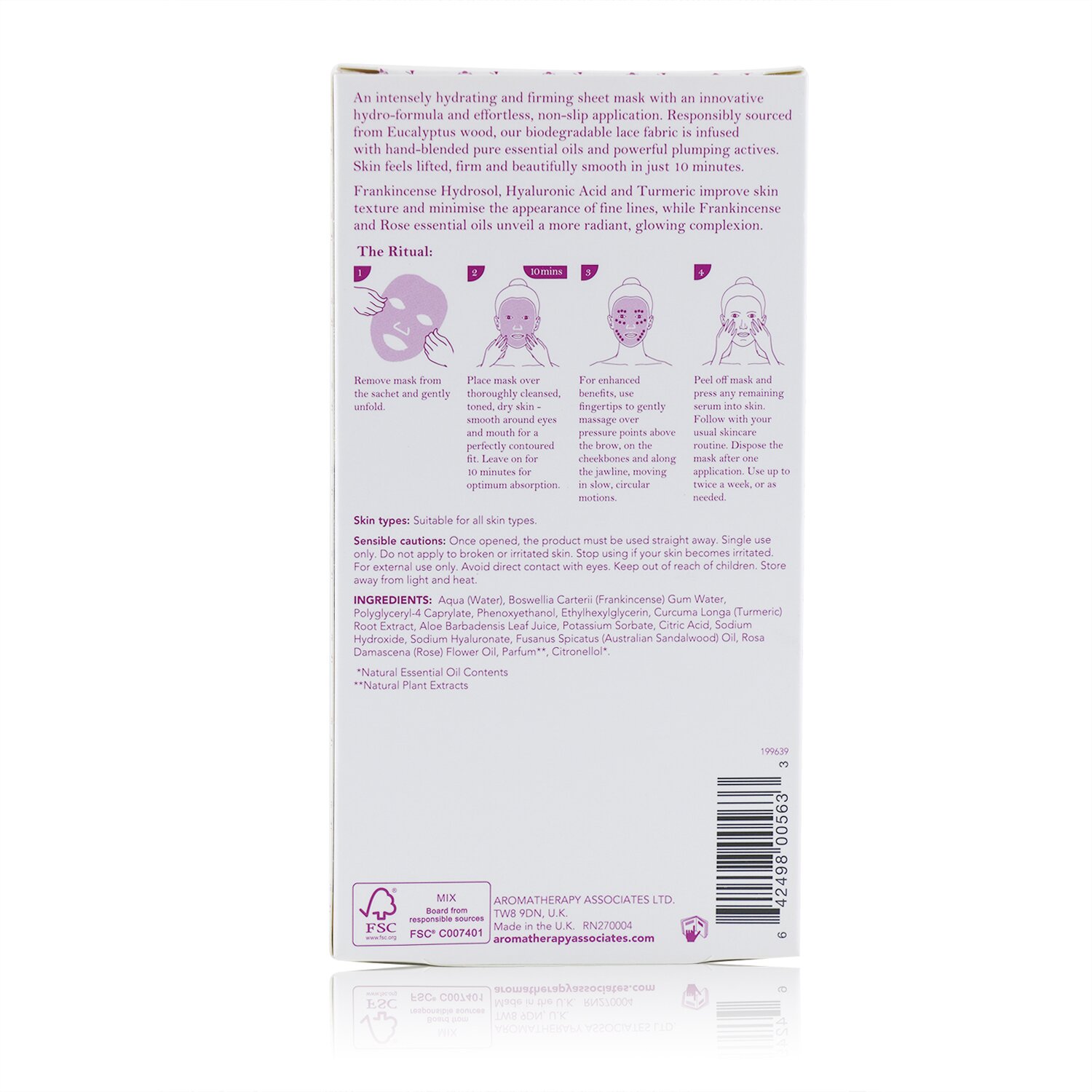 Aromatherapy Associates Skin Treatment Hydrosol Sheet Mask 4sheets
