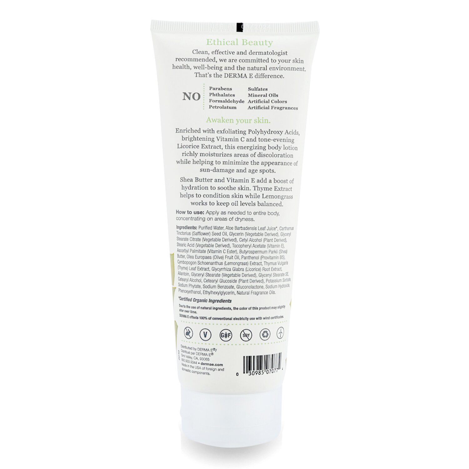 Derma E 檸檬草百里香乳木果修復身體乳 227g/8oz