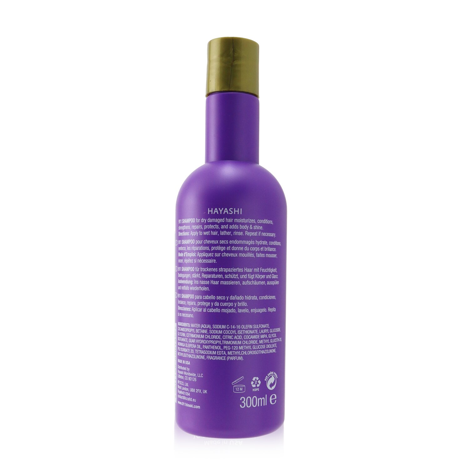 Hayashi 911 Shampoo (For Dry, Damaged Hair) 300ml/10.1oz