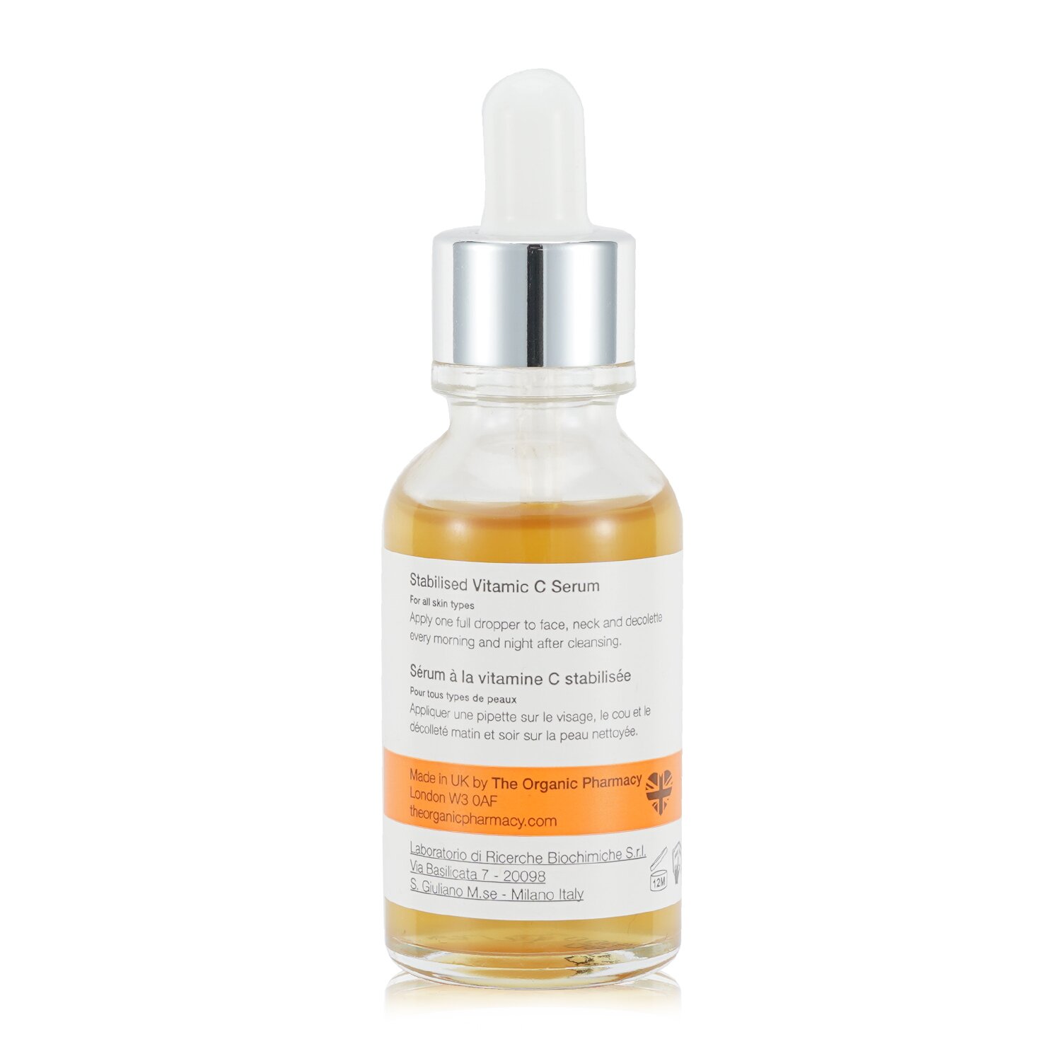 The Organic Pharmacy Stabilised Vitamin C Serum With Vitamin C 15% - Boost Firmness & Collagen, Improve Texture & Brighten Even Skin Tone 30ml/1oz