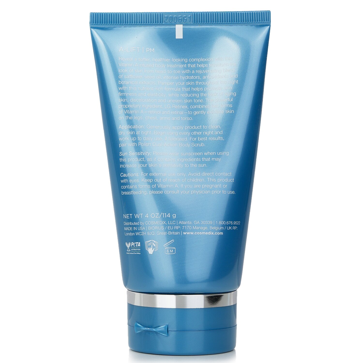 CosMedix A-Lift Overnight Vitamin A Body Treatment 114g/4oz