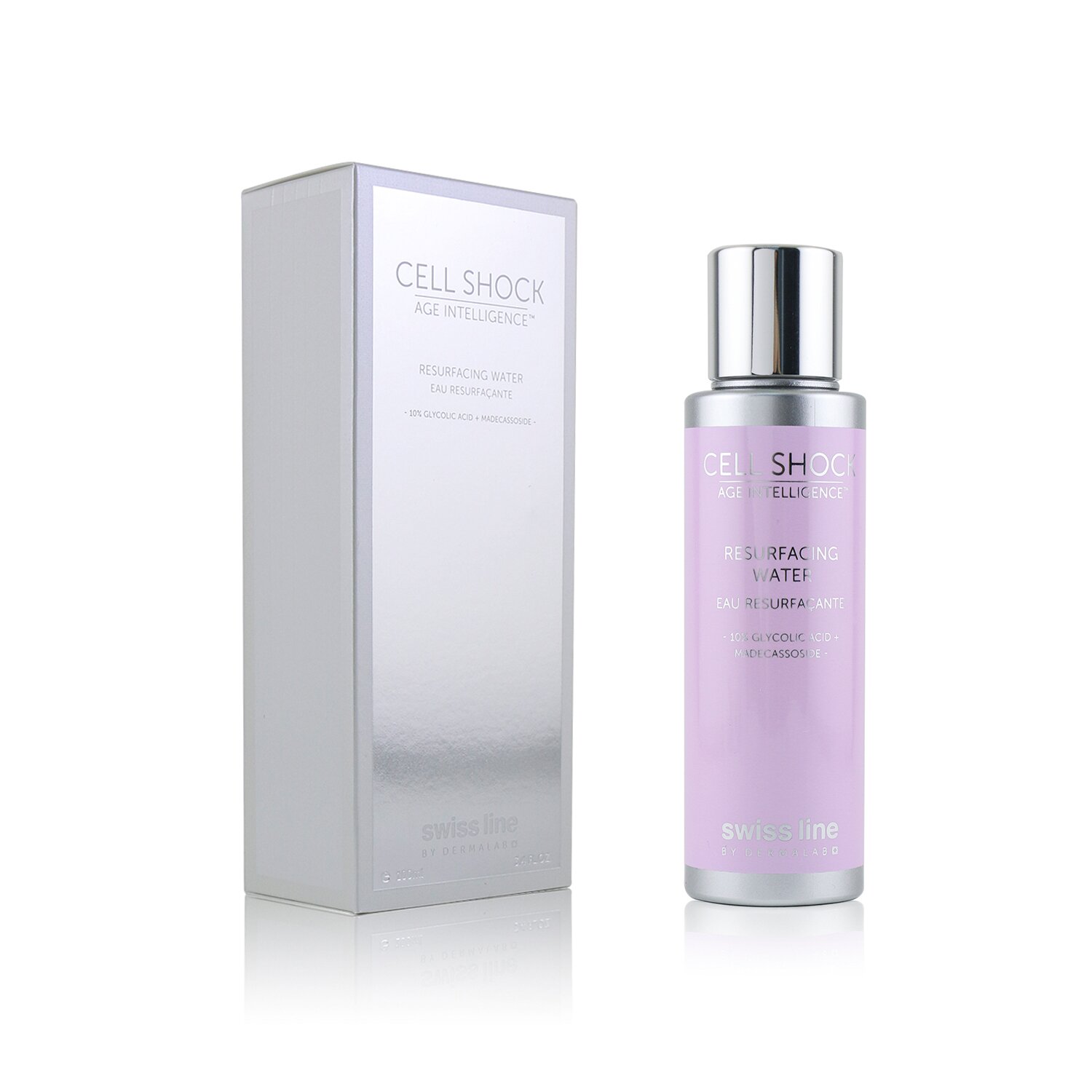 Swissline Cell Shock Age Intelligence Resurfacing Water - 10% Glycolic Acid + Madecassoside 100ml/3.4oz