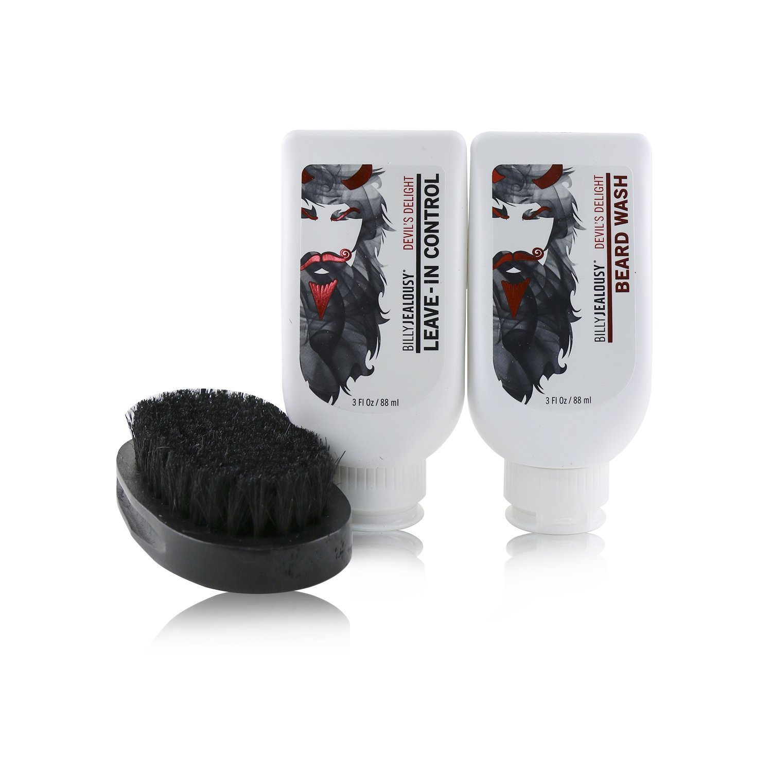 Billy Jealousy Devil's Delight Beard Envy Kit: 1x Beard Wash 88ml + 1x Leave-In Control 88ml + 1x Beard Brush 3pcs