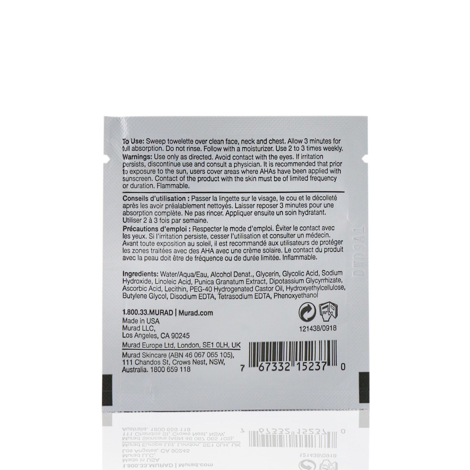 Murad Environmental Shield Rapid Resurfacing Peel 16towelettes