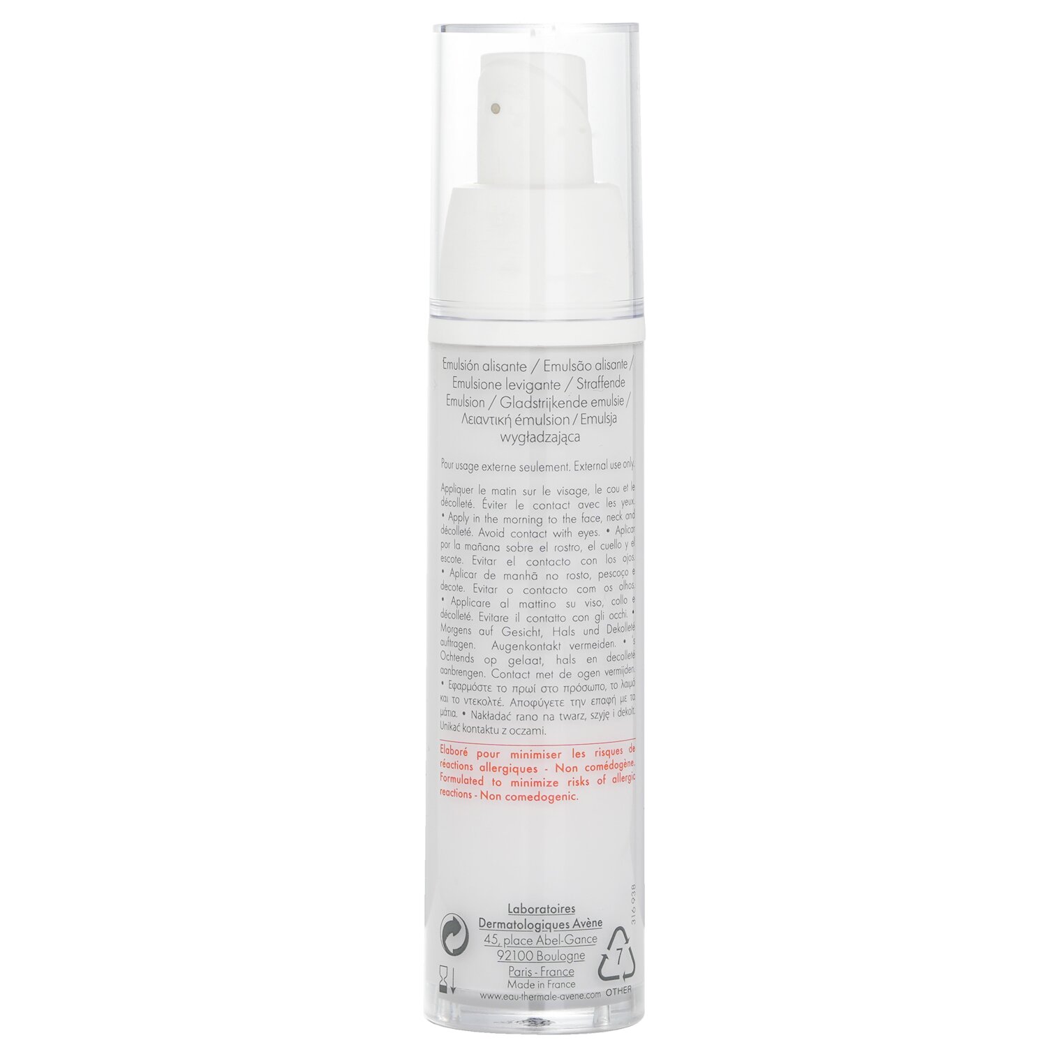 Avene PhysioLift DAY Smoothing Emulsion - For Normal to Combination Sensitive Skin 30ml/1oz