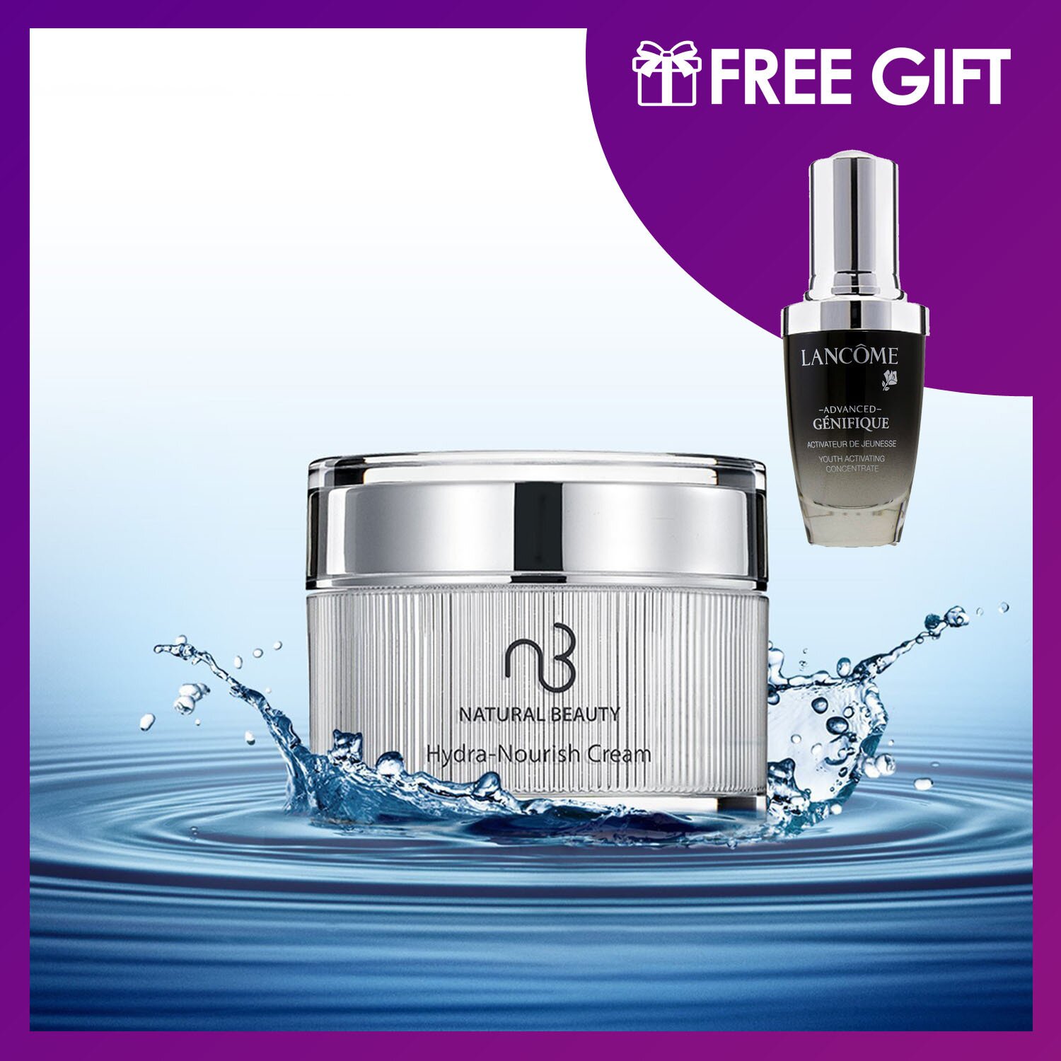 Natural Beauty Crema Hidra-Nutrición 30g (Gratis: Lancome Genifique Advanced Concentrado Activador de Juventud 30ml) 2pcs