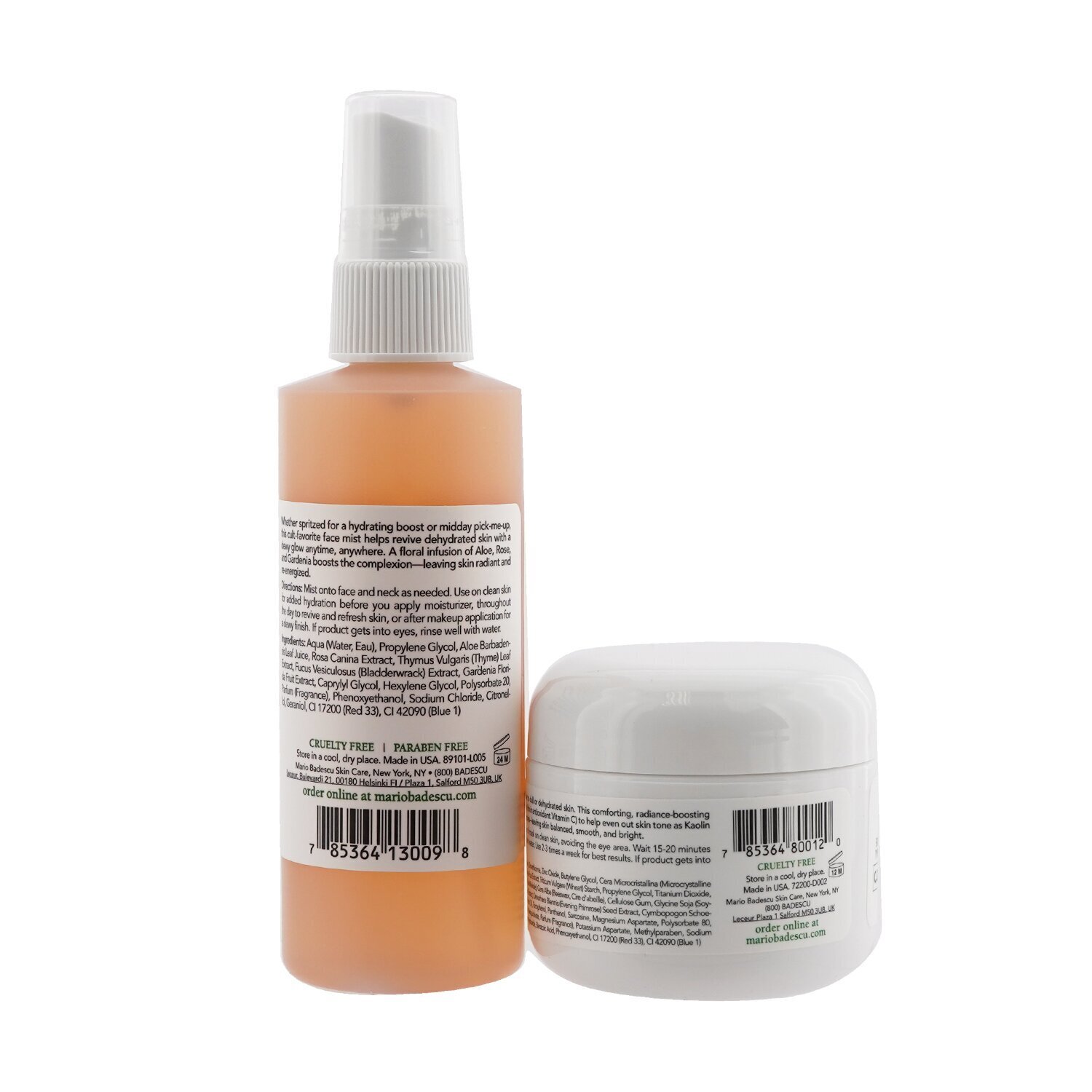 Mario Badescu Set Rose Mascarilla & Bruma Dúo: Spray Facial Con Aloe, Hierbas Y Agua de Rosas 4oz + Mascarilla de Rosa Mosqueta 2oz 2pcs
