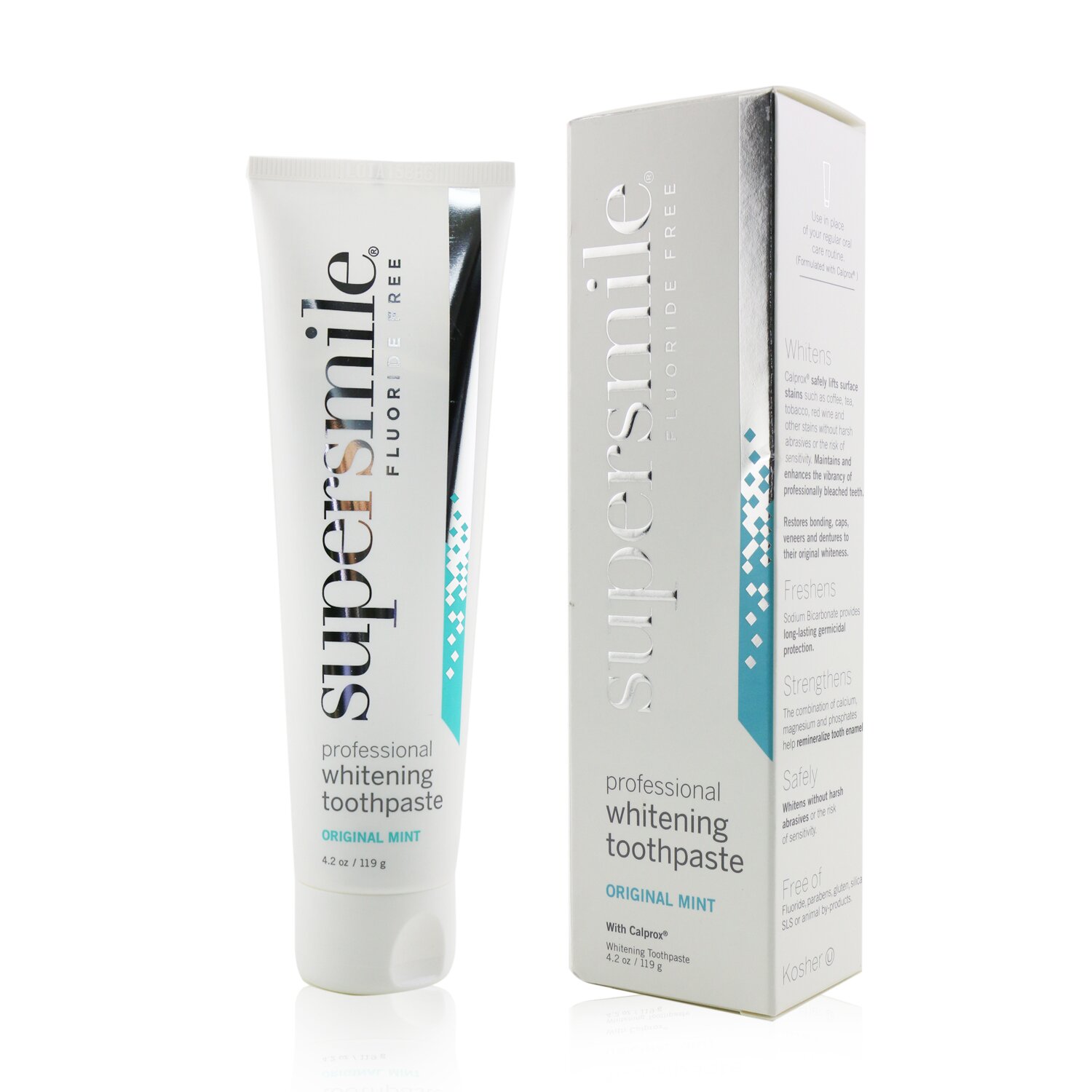 Supersmile Професионална избелваща паста за зъби - оригинална мента (без флуорид) 119g/4.2oz