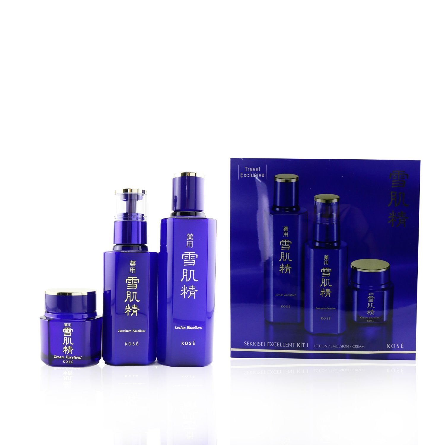 Kose Sekkisei Excellent Kit I: Lotion Excellent 200ml + Emulsion Excellent 140ml + Cream Excellent 50g 3pcs