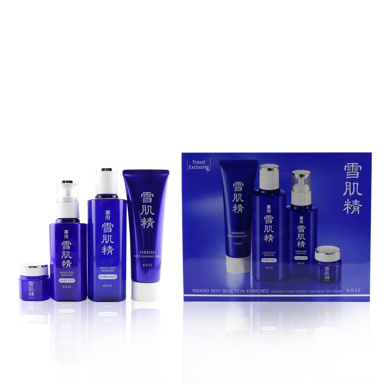 Kose Sekkisei Best Selection Enriched Set: Washing Foam 130g+Enriched Lotion 200ml+Enriched Emulsion 140ml+Eye Cream 20g 4pcs