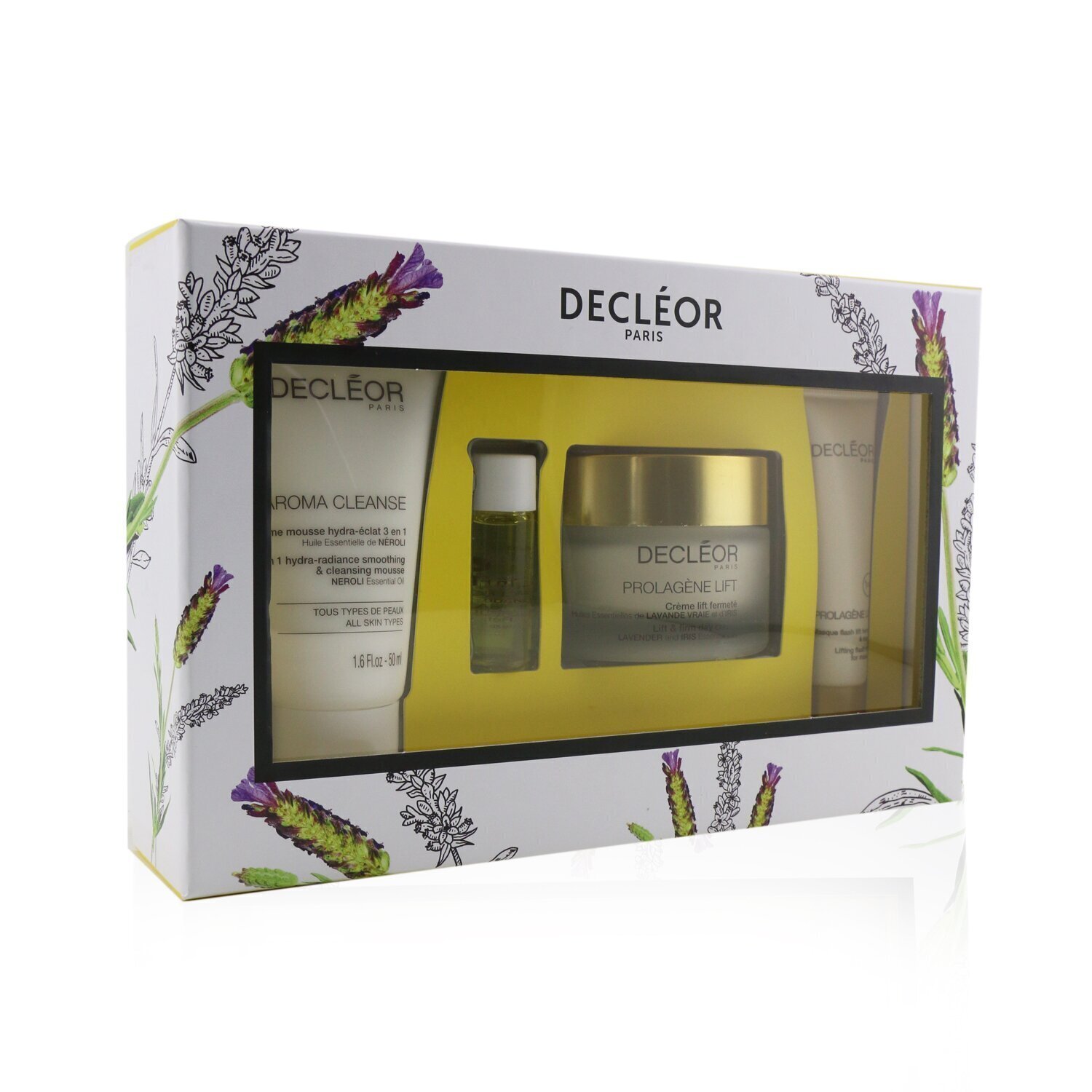 Decleor Firming Box: Aroma Cleanse 50ml+ Aromessence Lavanduka Iris 5ml+ Prolagene Lift Creme 50ml+ Prolagene Lift Masque 15ml 4pcs