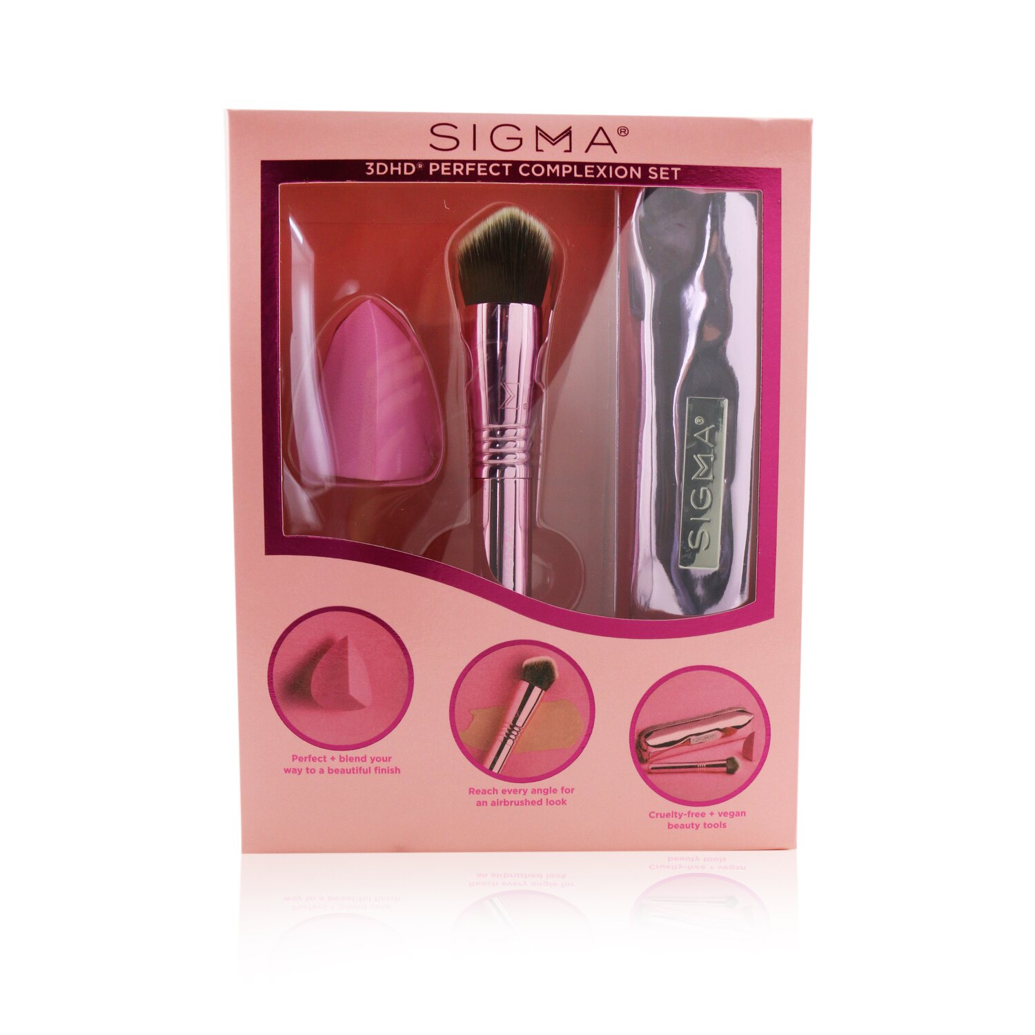 西格玛  Sigma Beauty 3DHD完美工具组合(1x 美妆蛋, 1x 蘑菇刷, 1x化妆包 2pcs+1bag