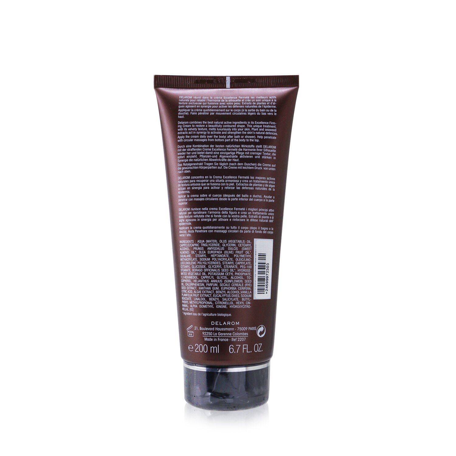 DELAROM Excellence Firming Body Cream - For All Skin Types to Sensitive Skin (Unboxed) 200ml/6.7oz