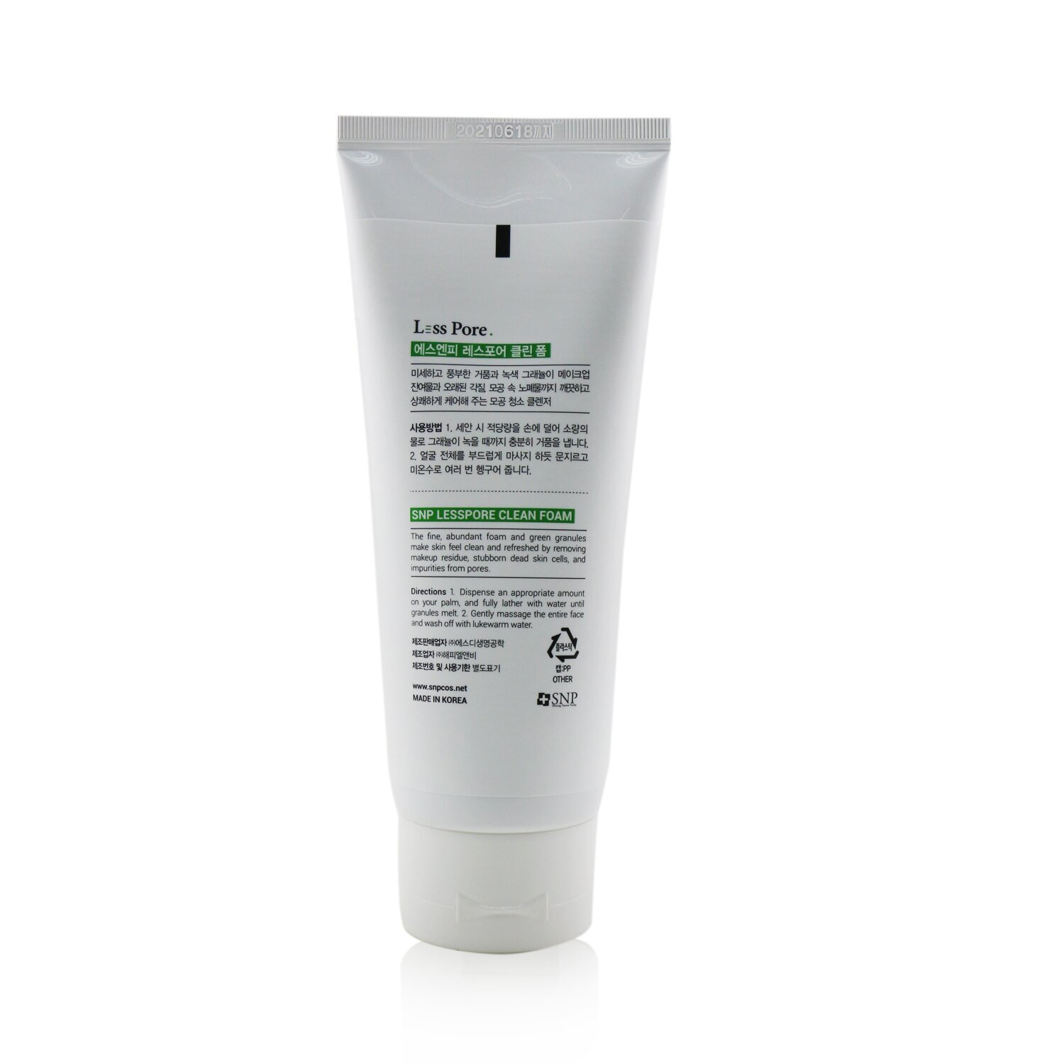 SNP SNP Less Pore Clean Foam 150ml/5.07oz