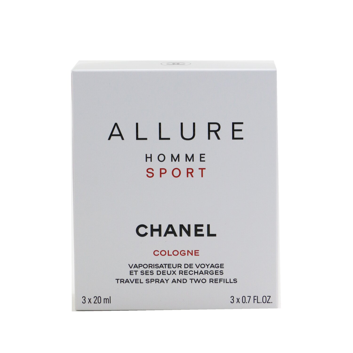 Chanel Allure Homme Sport Одеколон Спрей и 2 Запасных Блока 3x20ml/0.7oz