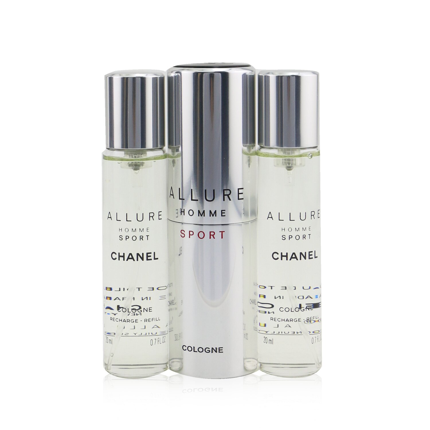 Chanel Allure Homme Sport Одеколон Спрей и 2 Запасных Блока 3x20ml/0.7oz