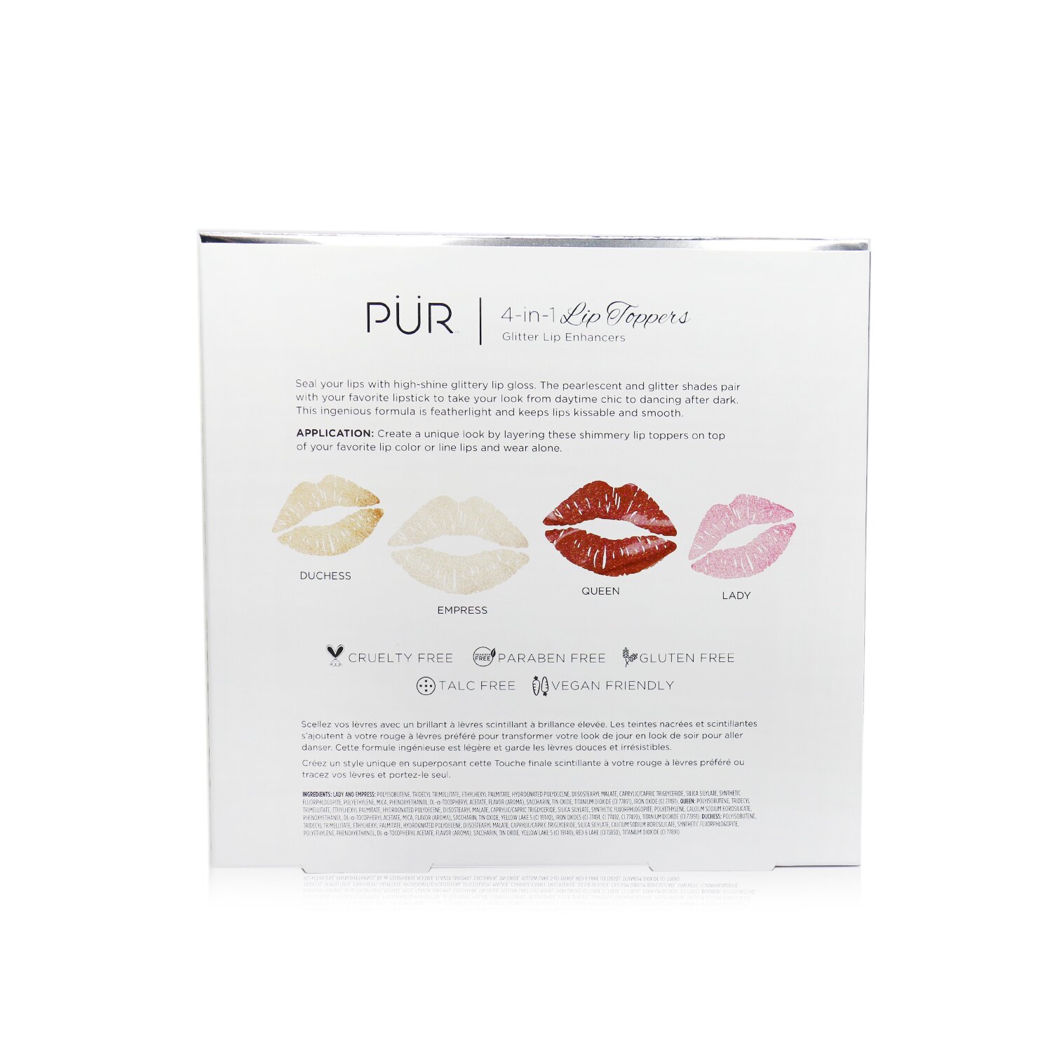 PUR (PurMinerals) 4 In 1 Lip Toppers Glitter Lip Enhancer Kit (4x Lip Topper) 40ml/1.32oz