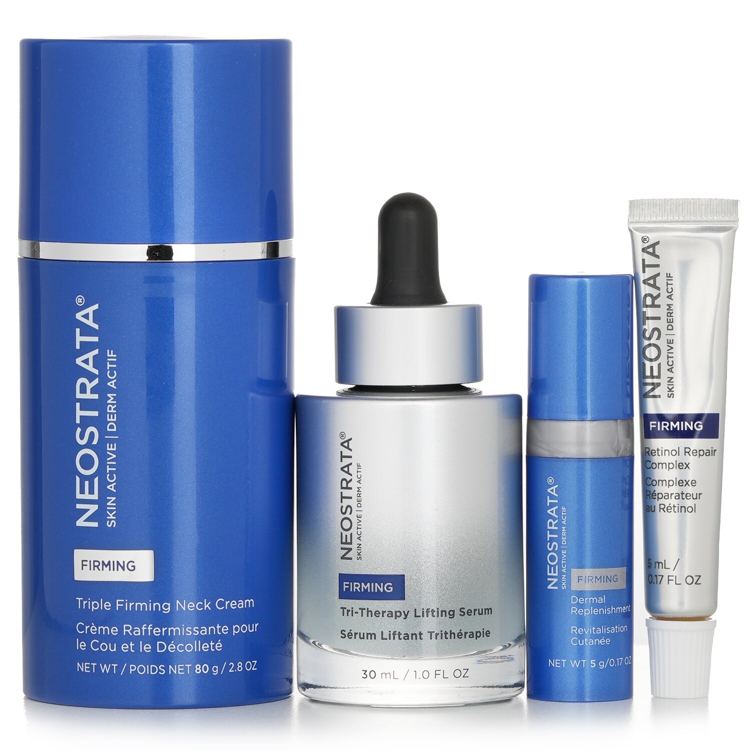 Neostrata Skin Active Lift + Firm Kit: Neck Cream + Serum + Dermal Replenishment + Retinol Repair Complex 4pcs