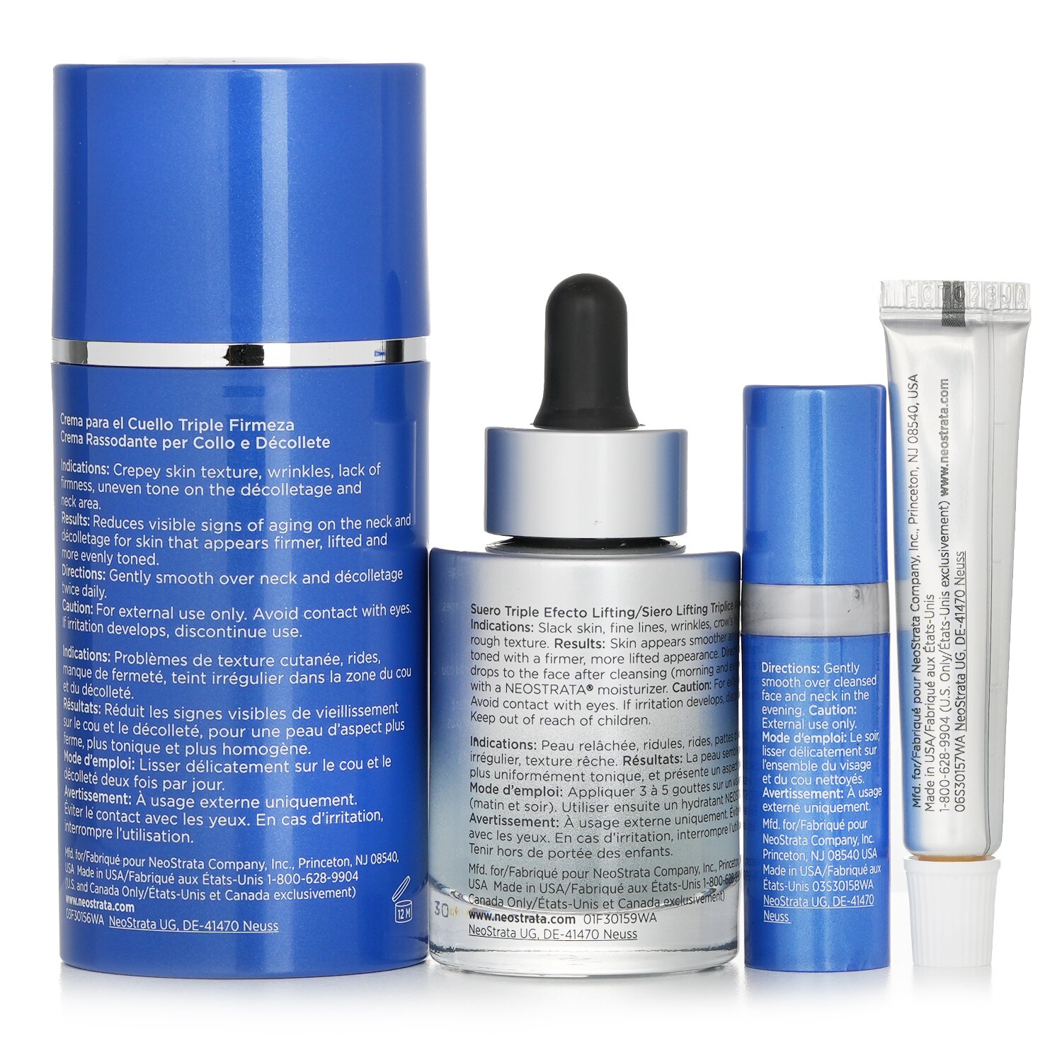 Neostrata Skin Active Lift + Firm Kit: Neck Cream + Serum + Dermal Replenishment + Retinol Repair Complex 4pcs