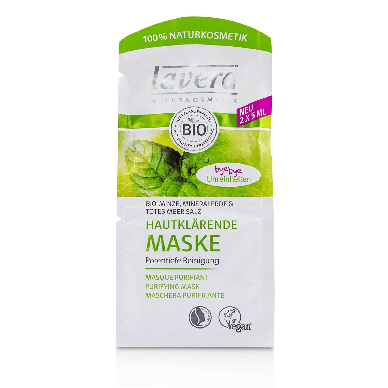 Lavera Organic Mint Purifying Mask (Exp. Date 07/2020) 2x5ml