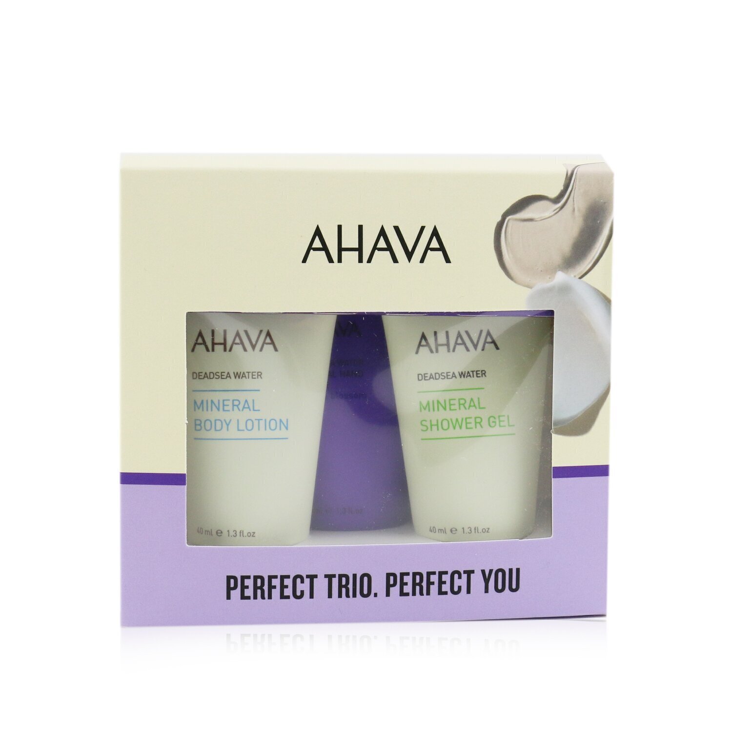 Ahava Set Deadsea Water Perfect Mineral Body Trio: Crema de Manos 40ml + Loción Corporal 40ml + Gel de Ducha 40ml 3pcs
