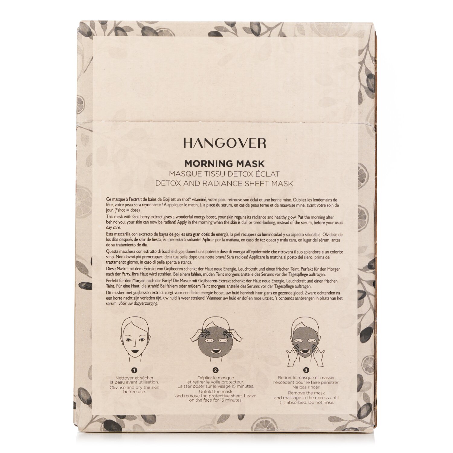 Payot Morning Mask (Hangover) - Detox & Radiance Sheet Mask 15pcs
