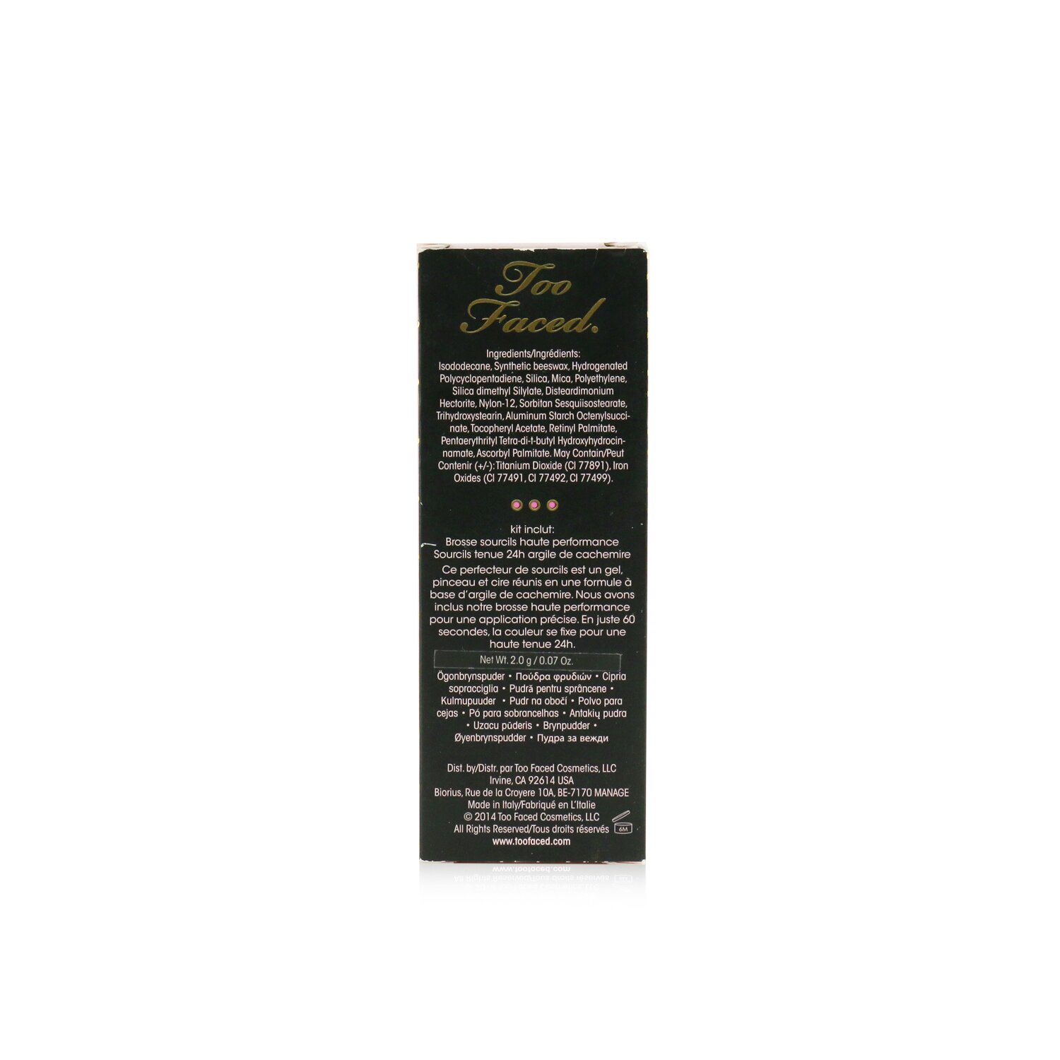 Too Faced Bulletproof Brows 24H Waterproof Cashmere Clay With Brush 2pcs