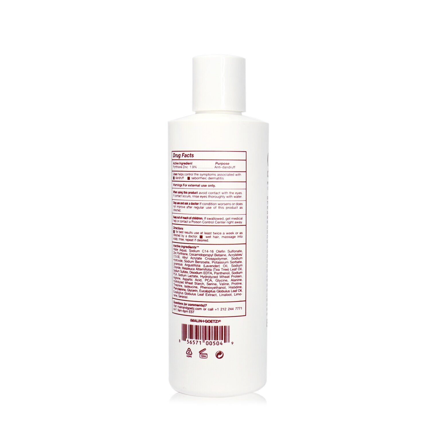 MALIN+GOETZ Dandruff Shampoo. 236ml/8oz